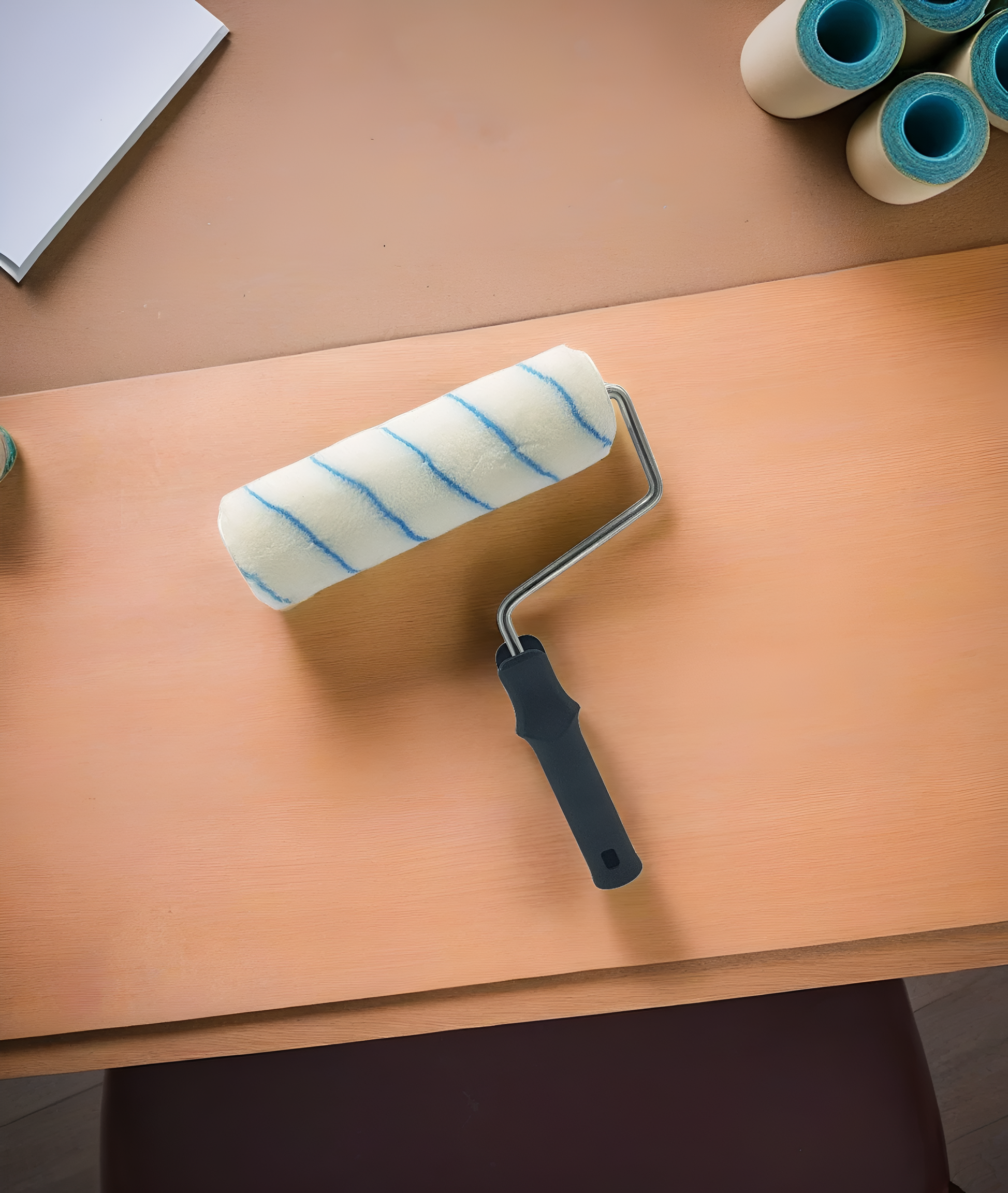 Rodillo NESPOLI de 220 mm de anchura, 45 mm de diámetro, pelo medio (5 mm a 12 mm). Fibra de poliamida. Varilla de acero. - 3