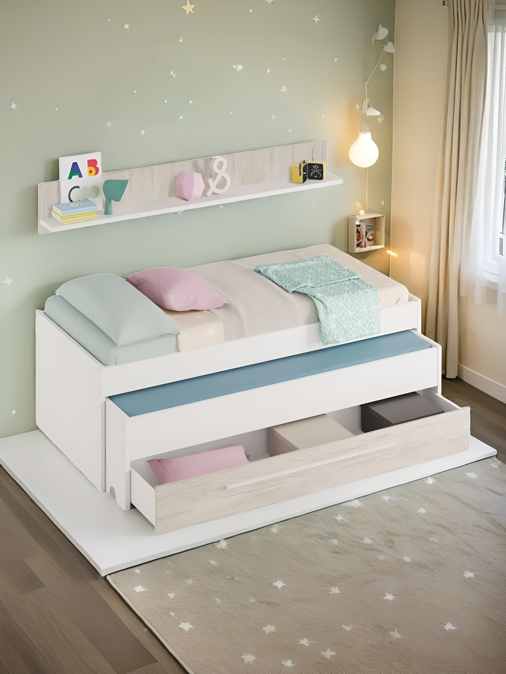 Cama nido Elliot blanco/blanco vehlo 199x96x65 cm - 3
