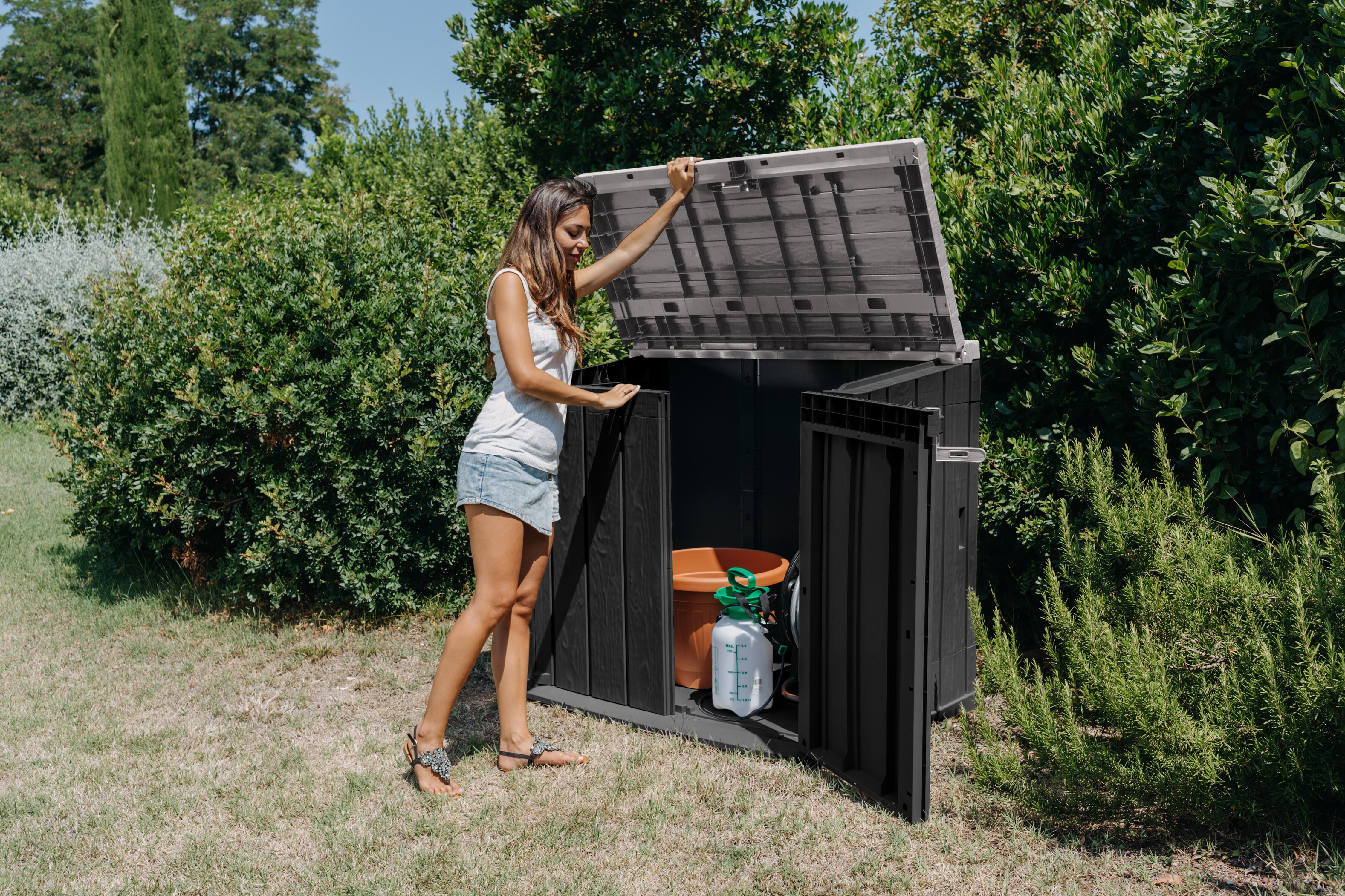 Box portattrezzi in polipropilene TOOMAX STORA WAY 087 L 129.5 x P 74.5 x H 111 cm Grigio/Antracite - 6