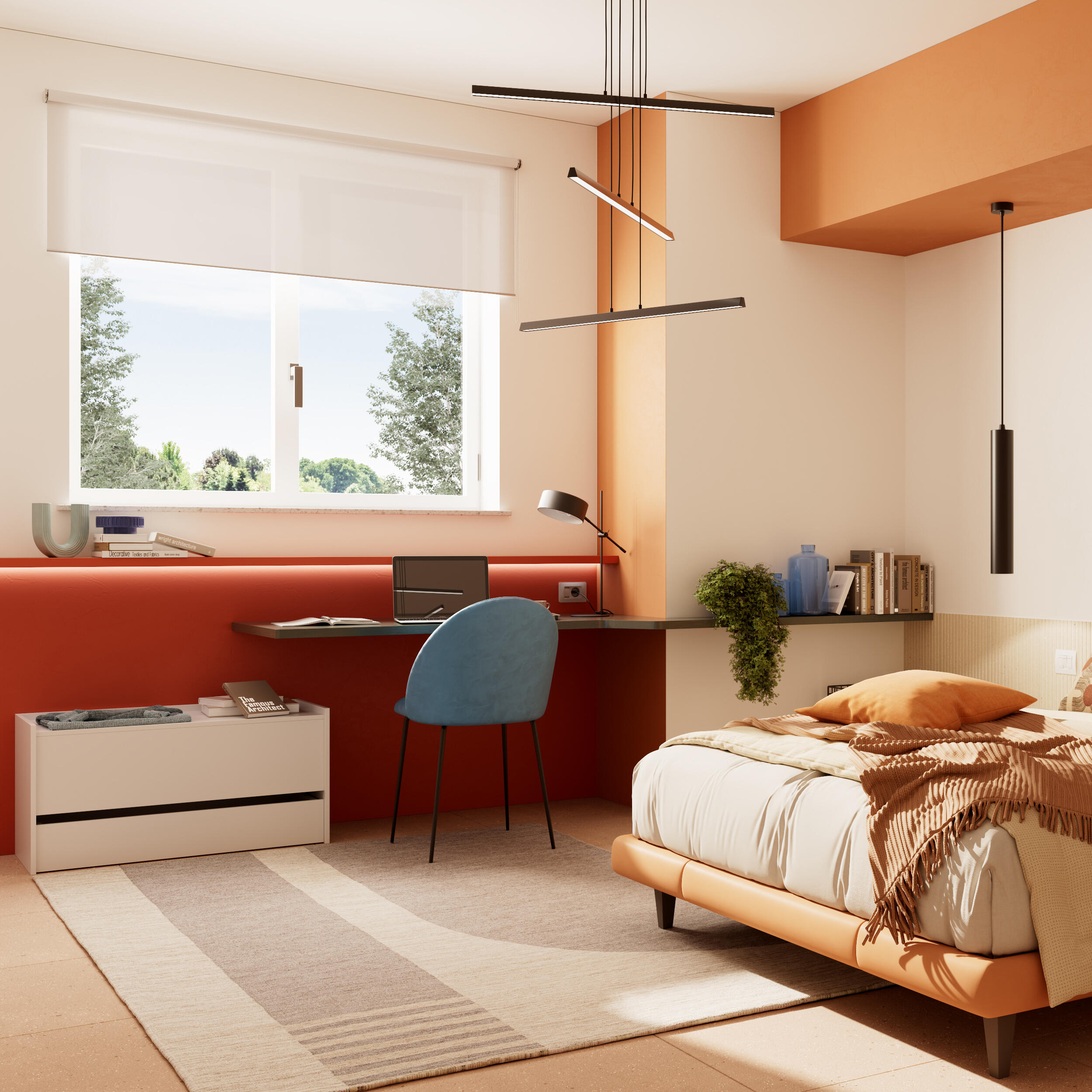 Estor enrollable opaco  con cordón Bossa poliéster liso blanco INSPIRE de 90x250cm - 13