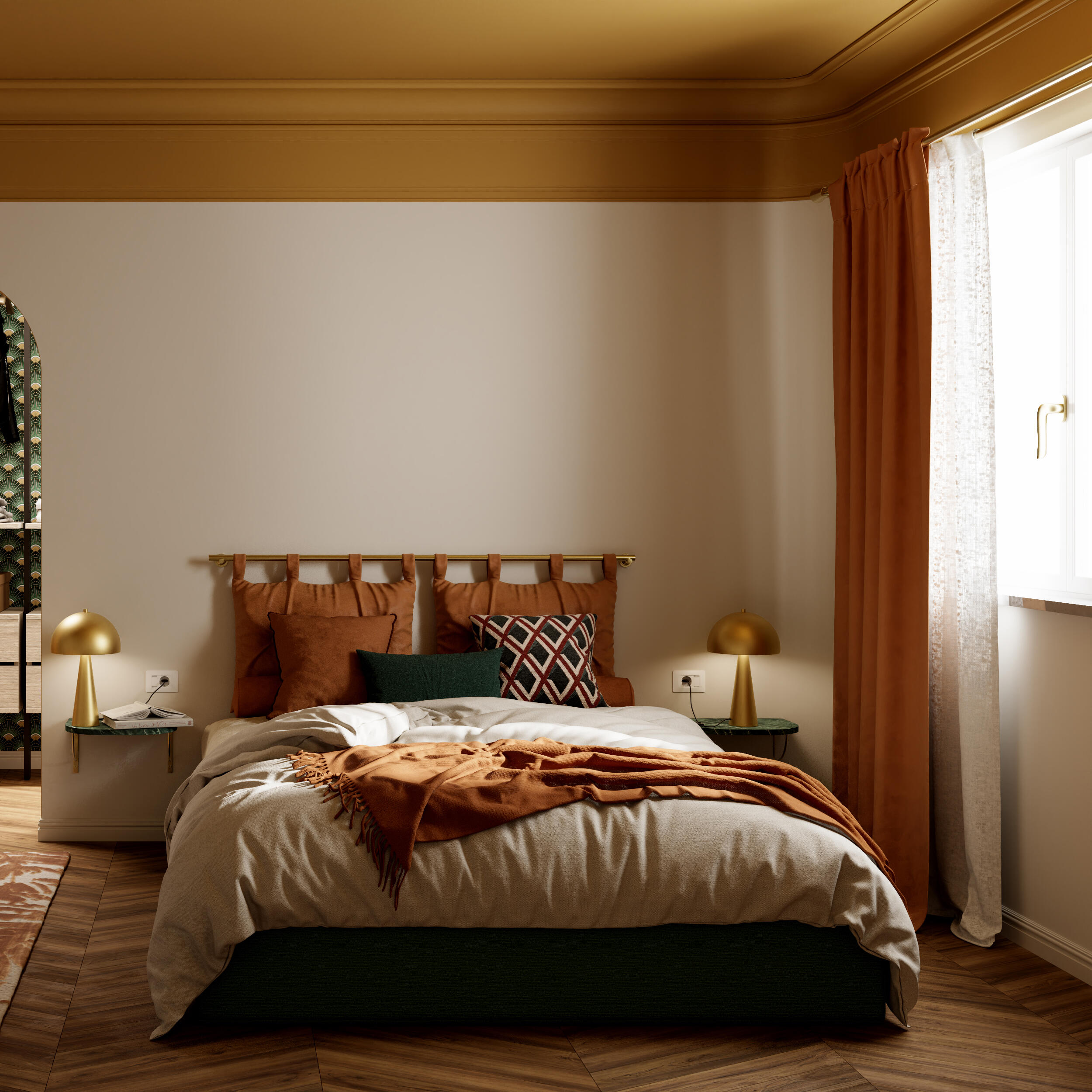 Cortinado fita e/ou presilha blackout Annalise 200x280cm laranja Inspire - 2