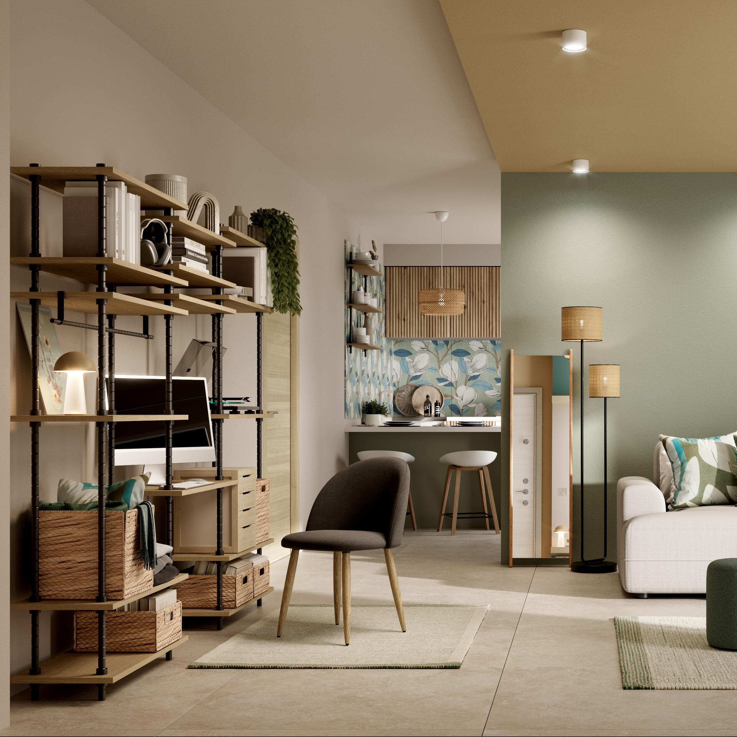 Pittura per interni per parete e soffitto lavabile, LUXENS murale verde sage 5 opaco, 2.5 L - 5