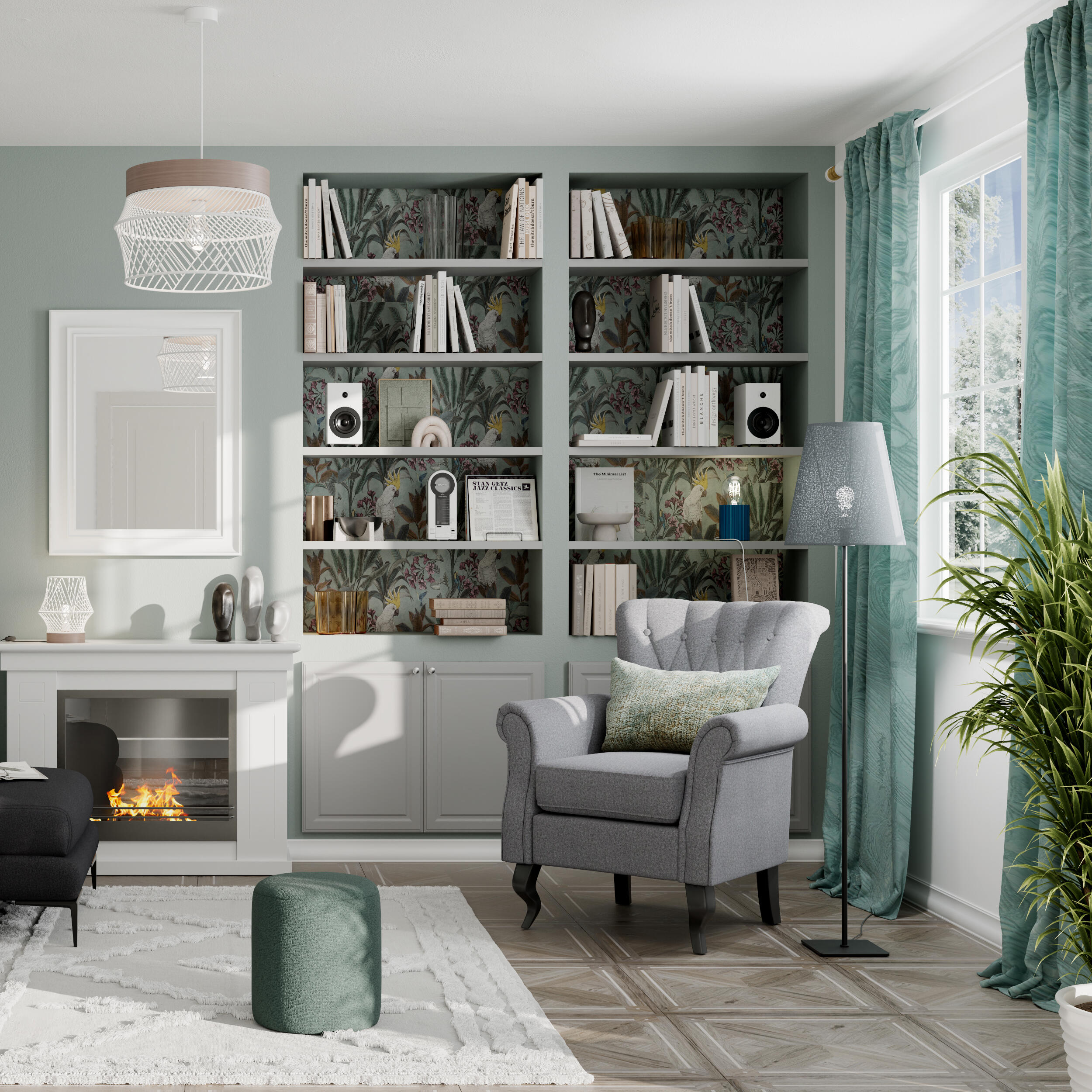 Fodera per cuscino Cortina blu 50 x 30 cm - 5