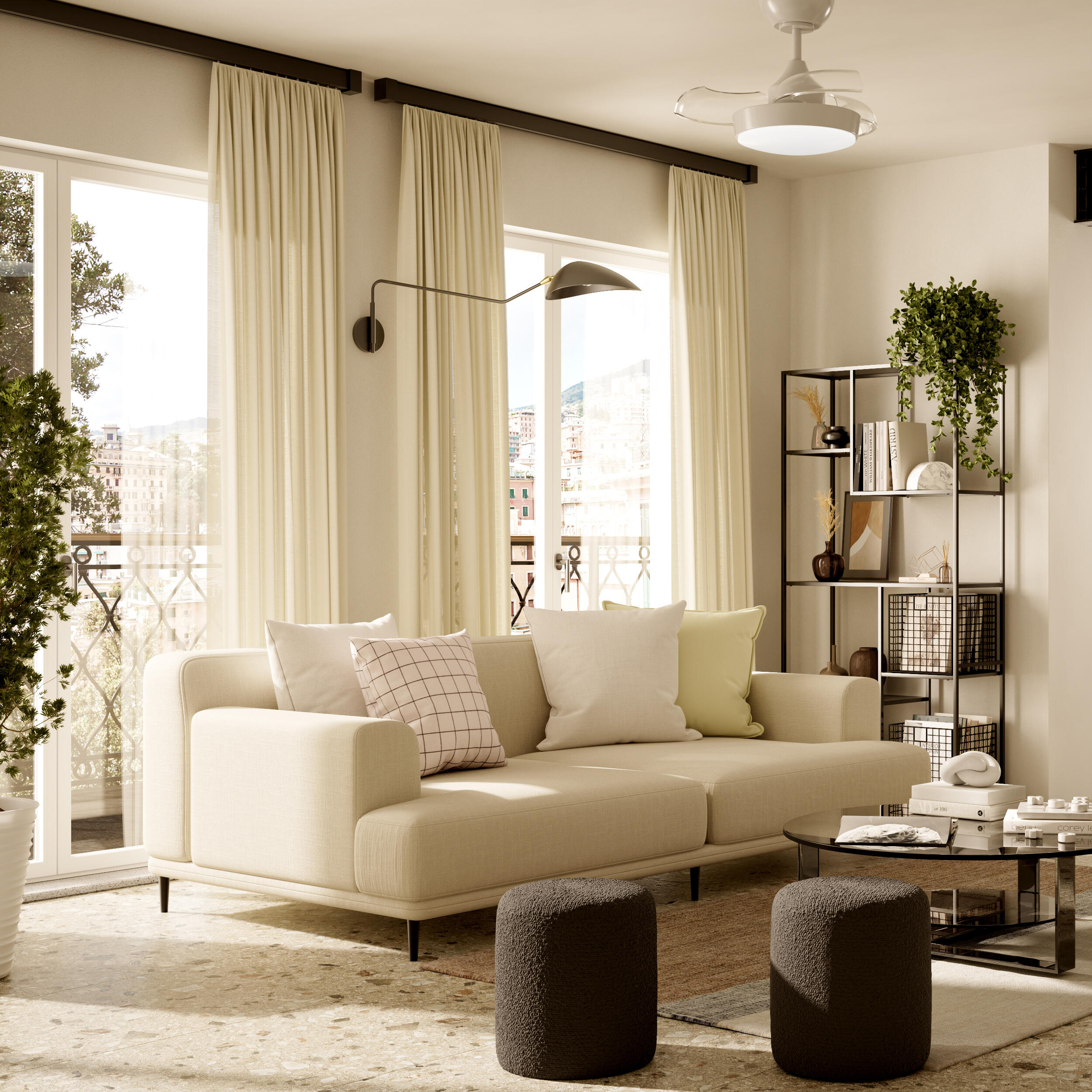 Cortinado fita e/ou presilha Axana 140X280cm branco Inspire - 9