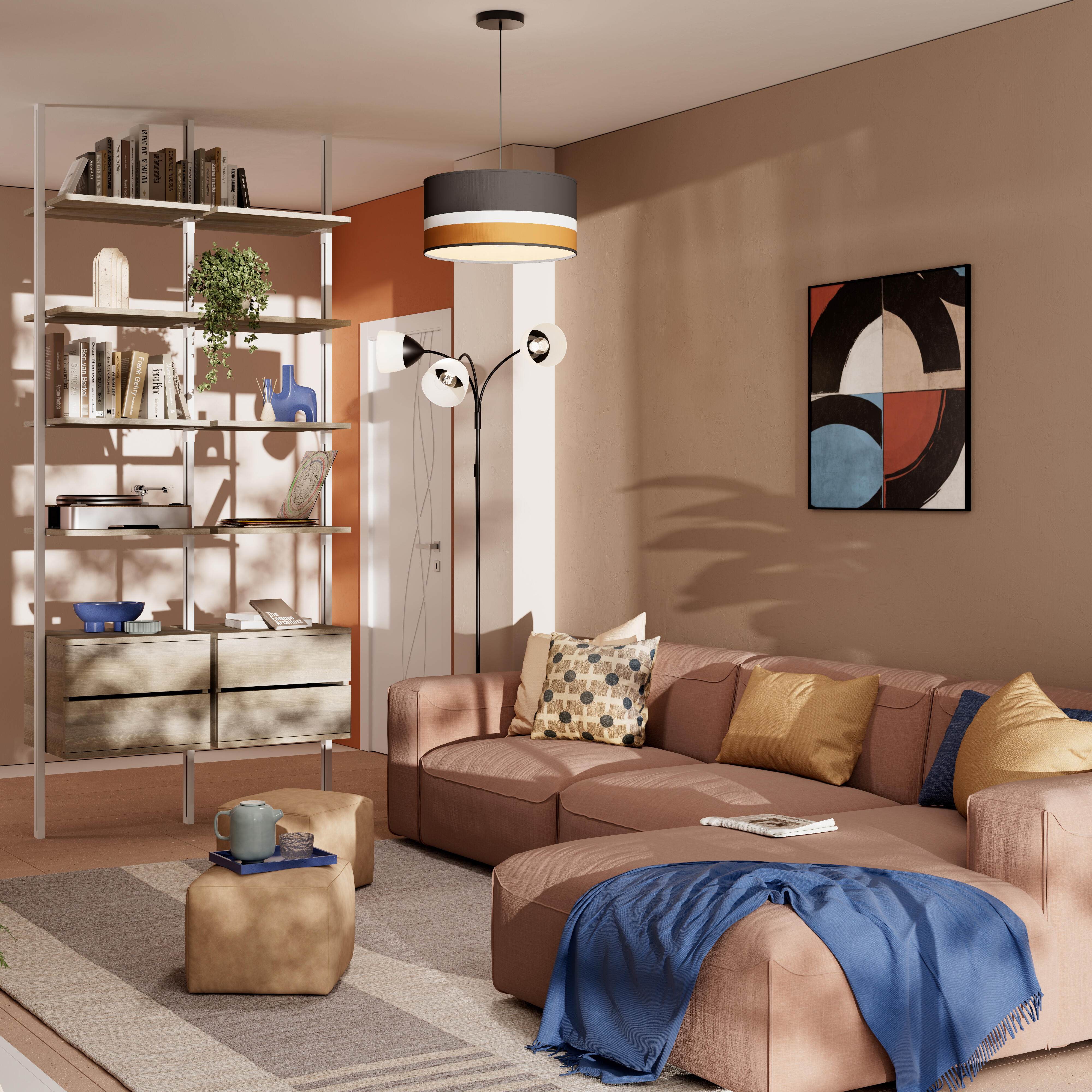 Funda de cojín cuadrada Danae 100% lino naranja soda doble cara con cremallera INSPIRE 60 x 60 cm - 7