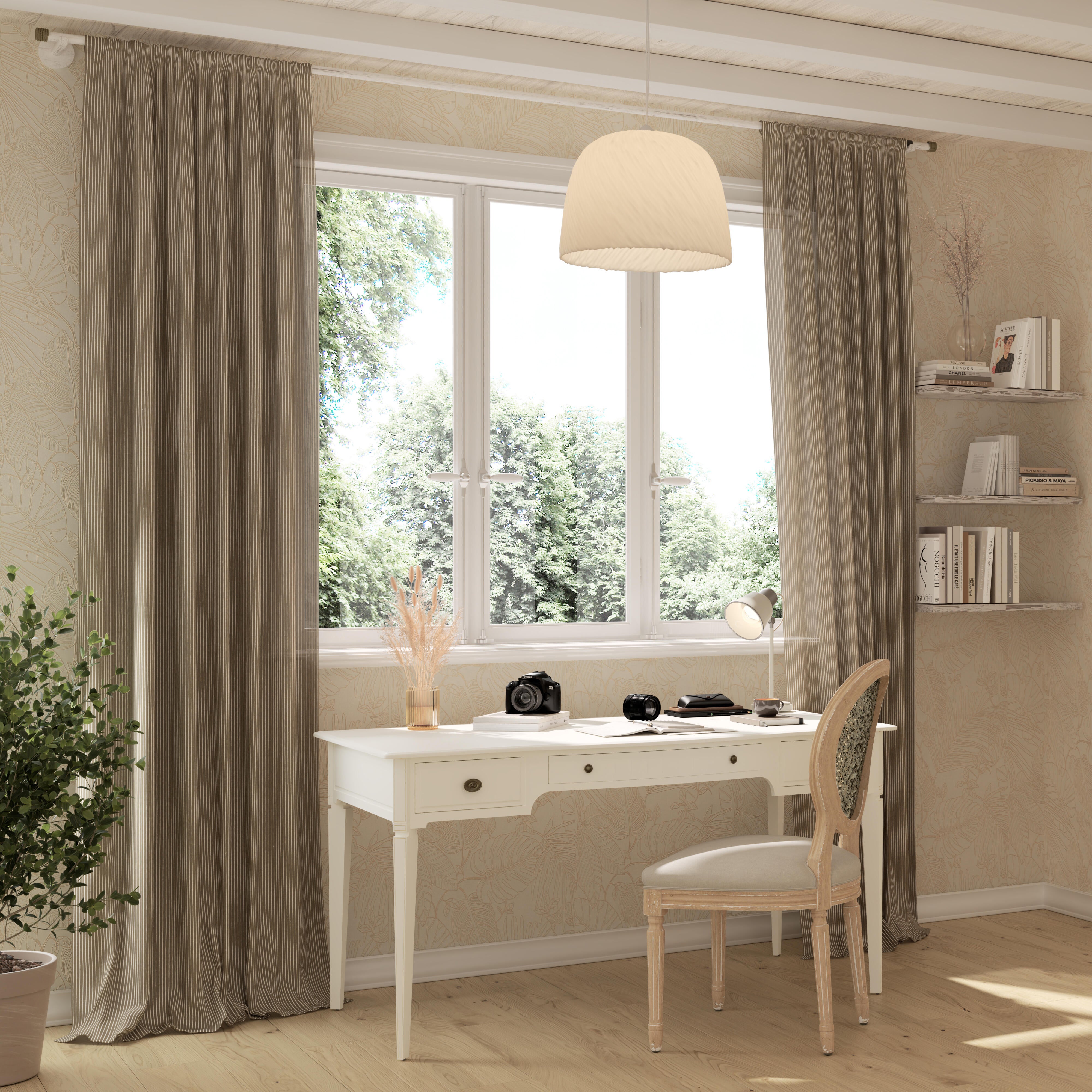 Carta da parati Foglie ricamate beige, 53 cm x 10.05 m - 3