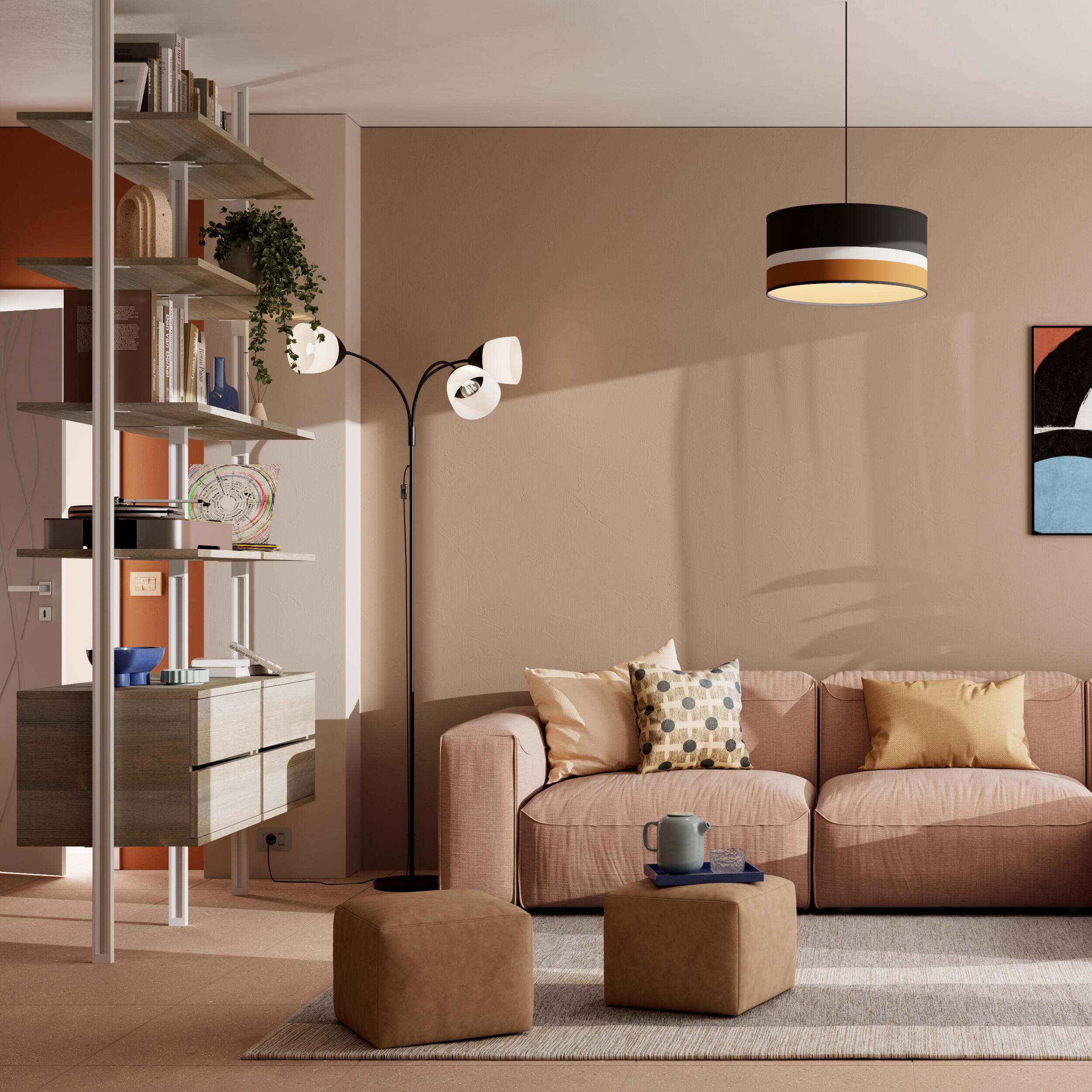 Lampada da terra Dhalia in acciaio, H 190 cm, E27 3xINSPIRE - 4