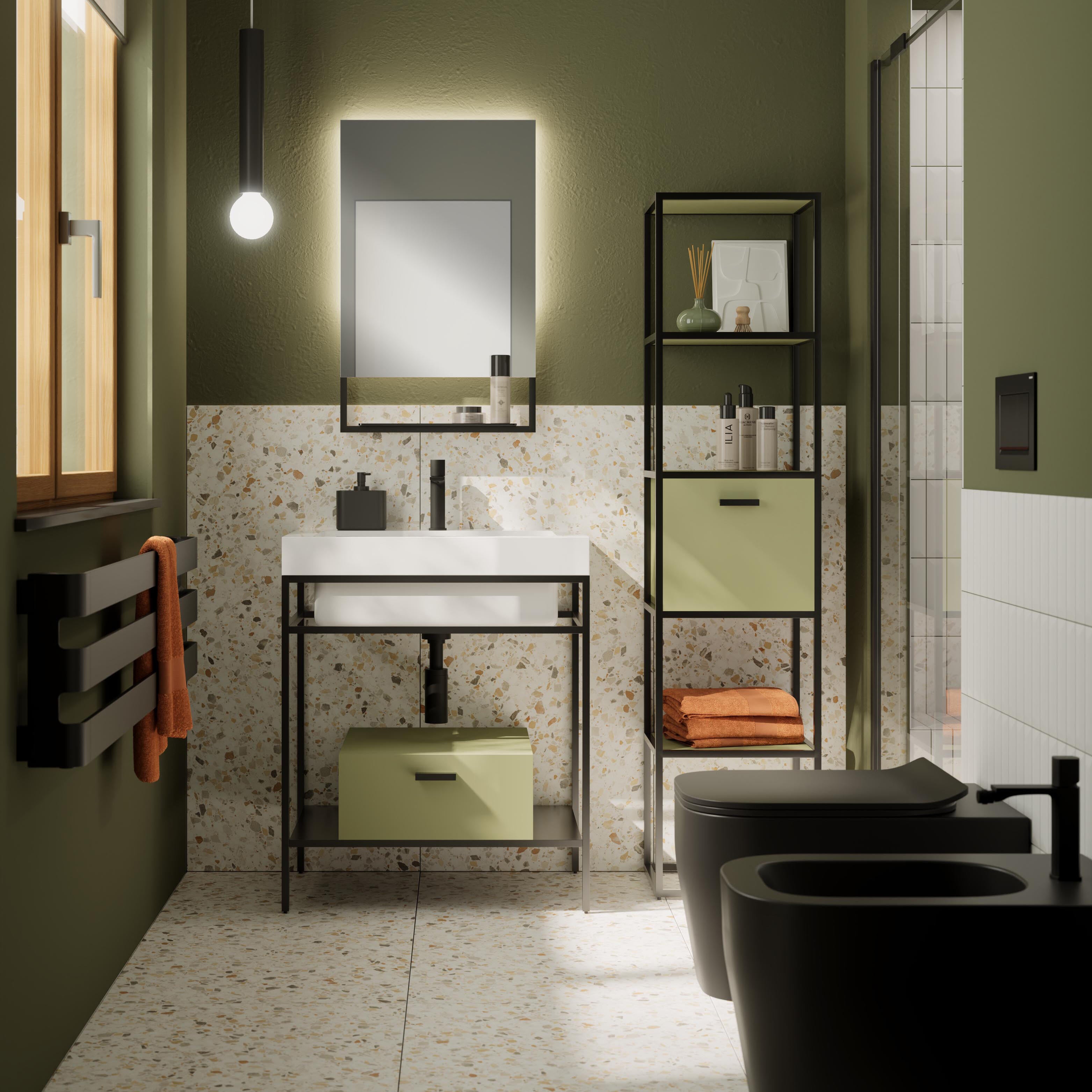 Vaso WC sospeso OLYMPIA CERAMICA tutto evo, sedile escluso P 53 x L 36 x H 42 cm nero - 2