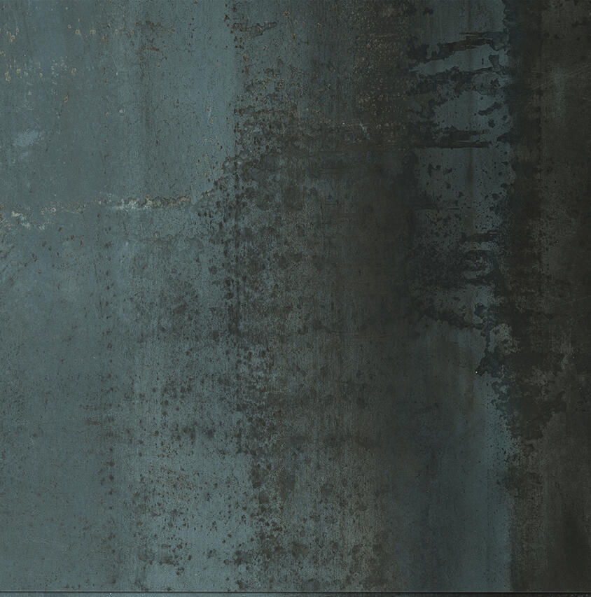 Piastrella da pavimento interno 60 x 60 cm Sp. 9 mm rettificato Lamiera in gres porcellanato verde e nero opaco traffico medio forte (pei 3/5) R9 1.44 mq - 3