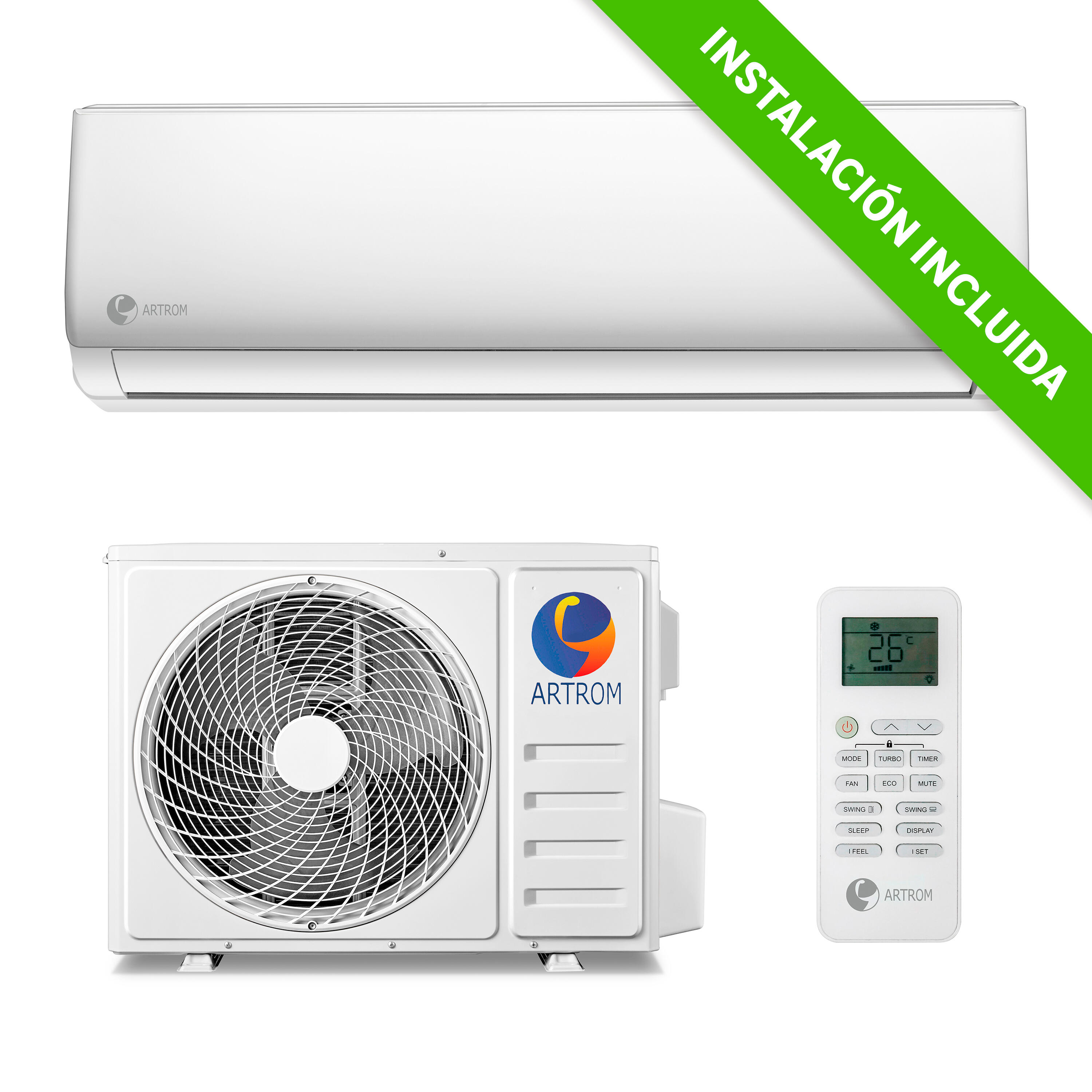 Aire acondicionado 1x1 artrom amr-9 wifi 2150 fg instalación incluida