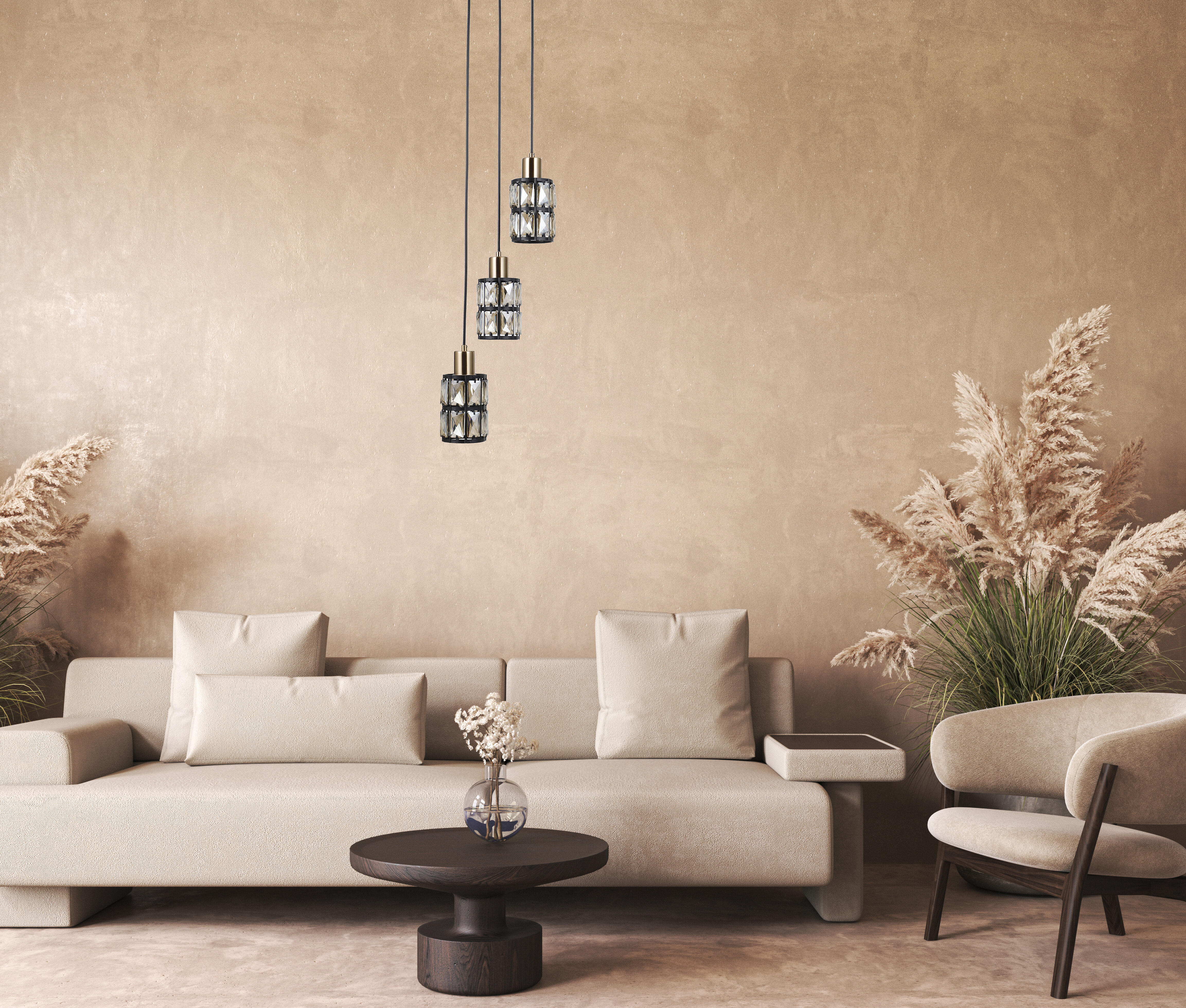 Lampa wisząca Menfi czarno-złota 3 x E27 Italux - 2