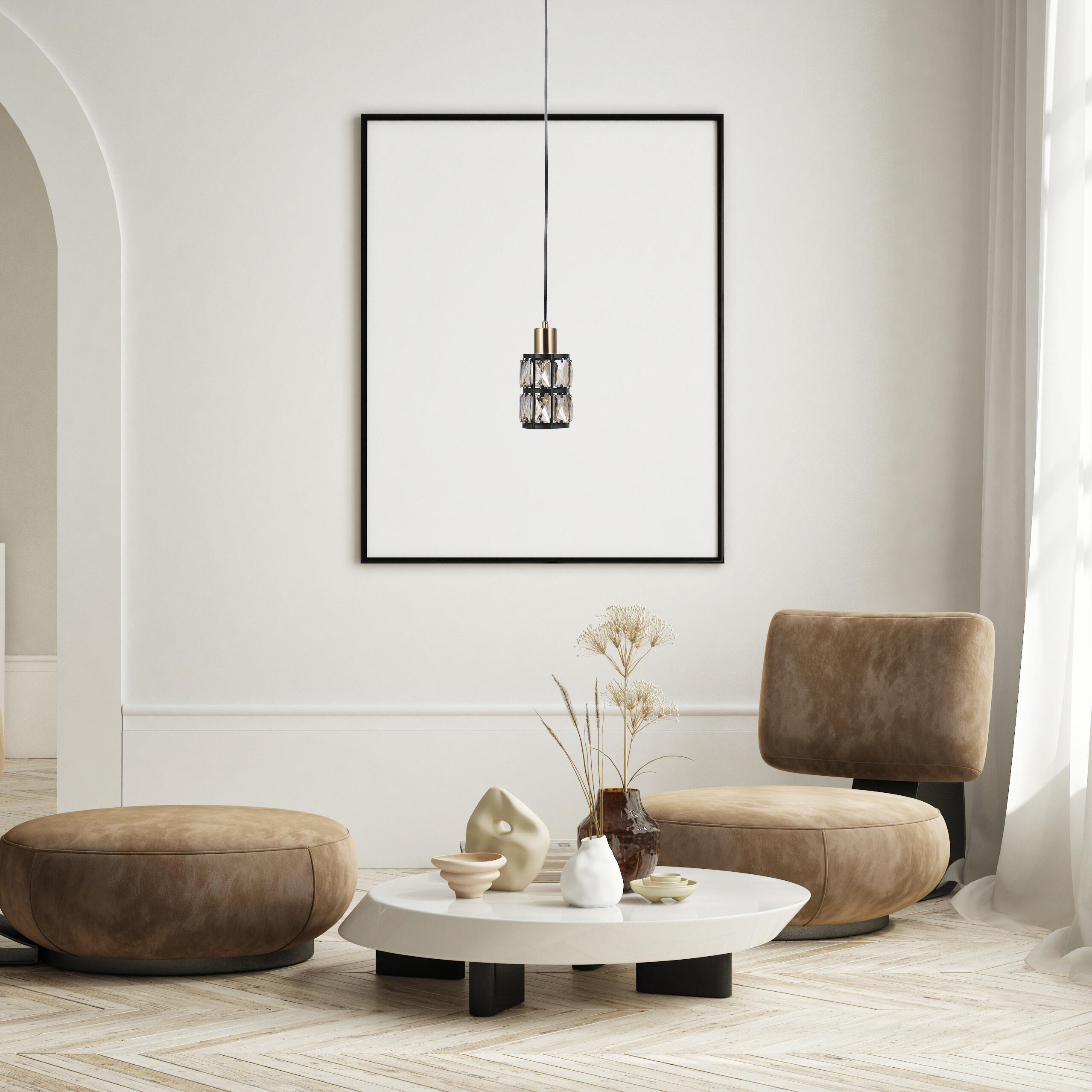 Lampa wisząca Menfi czarno-złota E27 Italux - 2