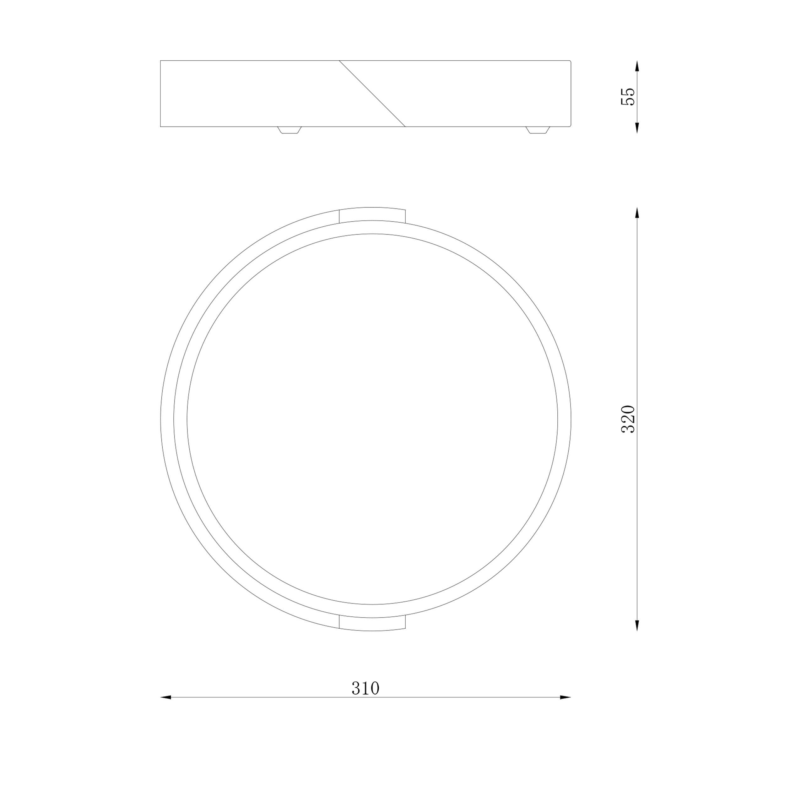 Plafon Nastro czarny drewno LED Italux - 3