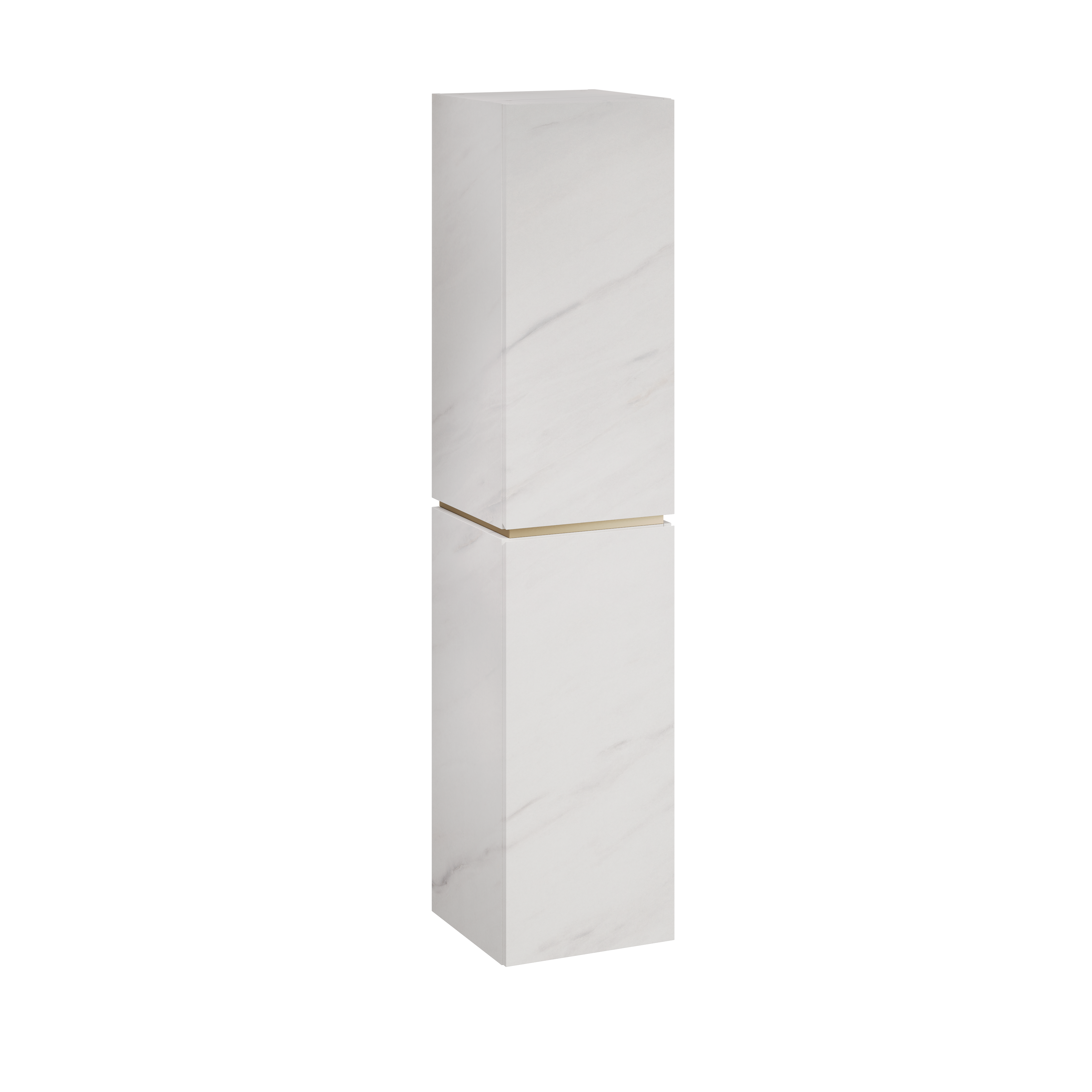 Słupek łazienkowy wiszący Letto 35x35x158.2 cm biały marmur Szynaka-Meble
