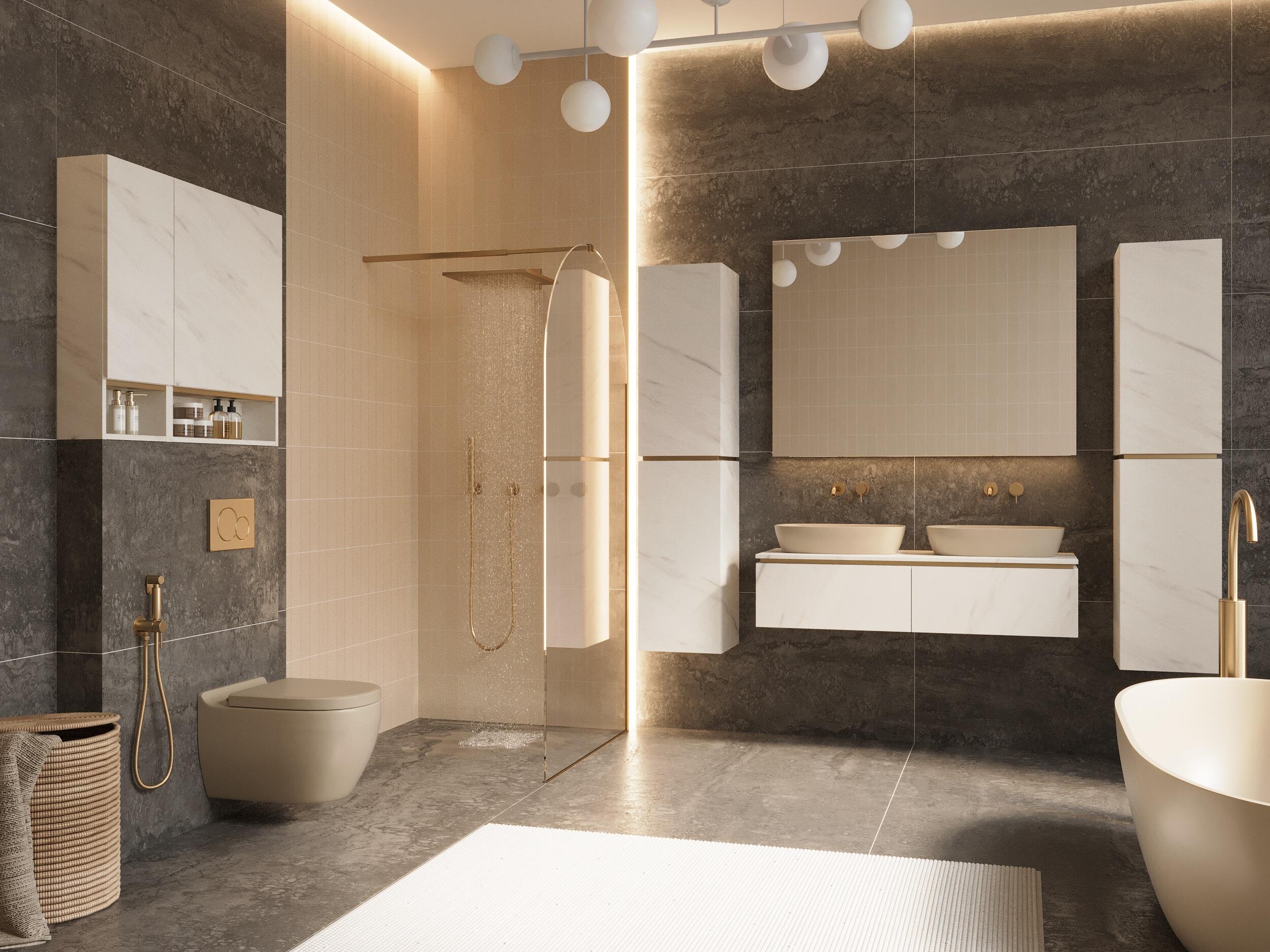 Szafka łazienkowa wisząca Letto 30x17x80 cm biały marmur Szynaka-Meble - 3