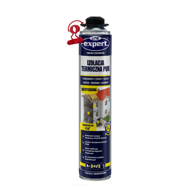 Piana do ociepleń pistoletowa izolacja do dociepleń PUR 750 ml EXPERT LINE