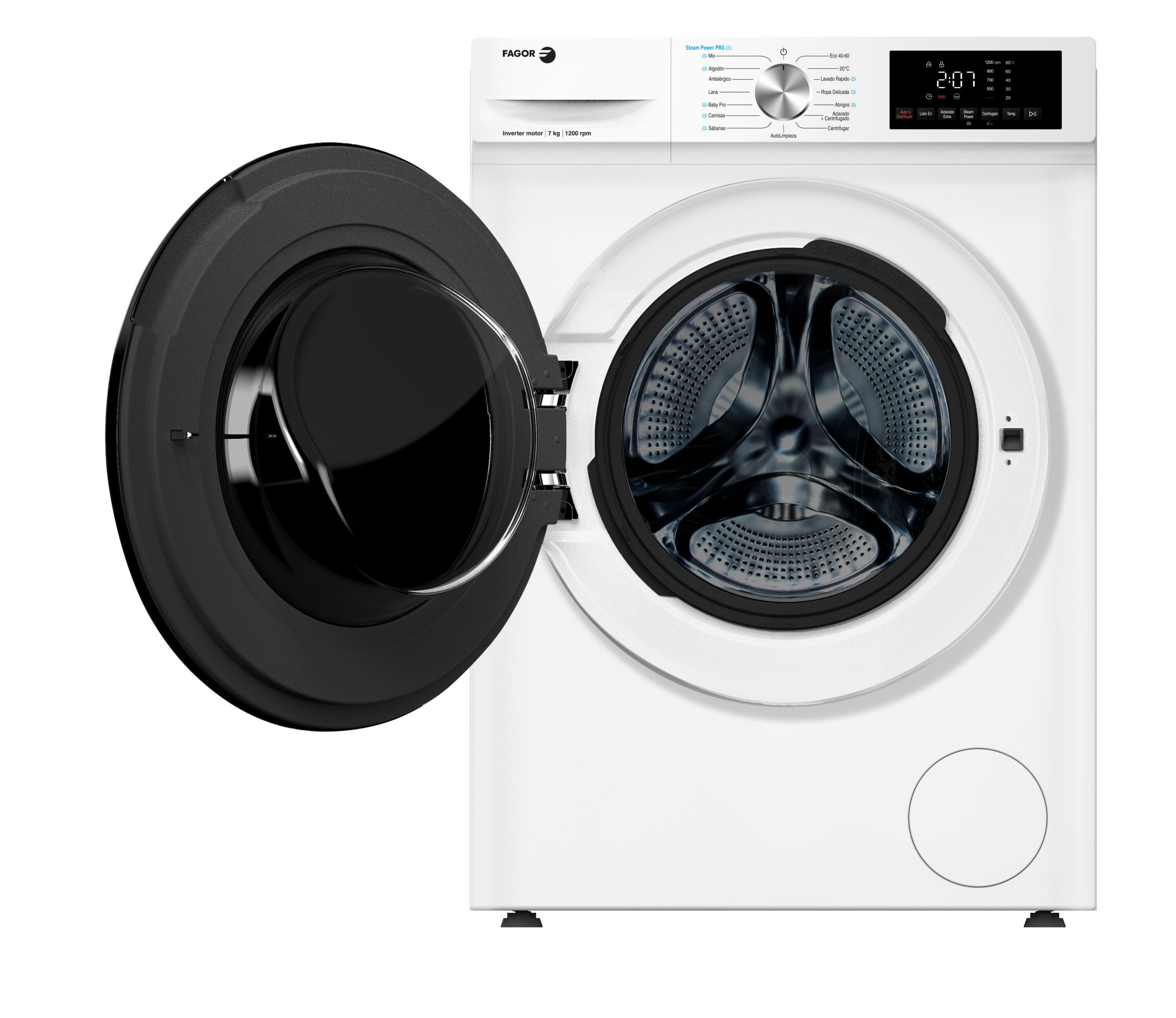 Lavadora FAGOR 5FE-7612 carga frontal 7 Kg 1200 rpm 15 programas clase A blanco - 2