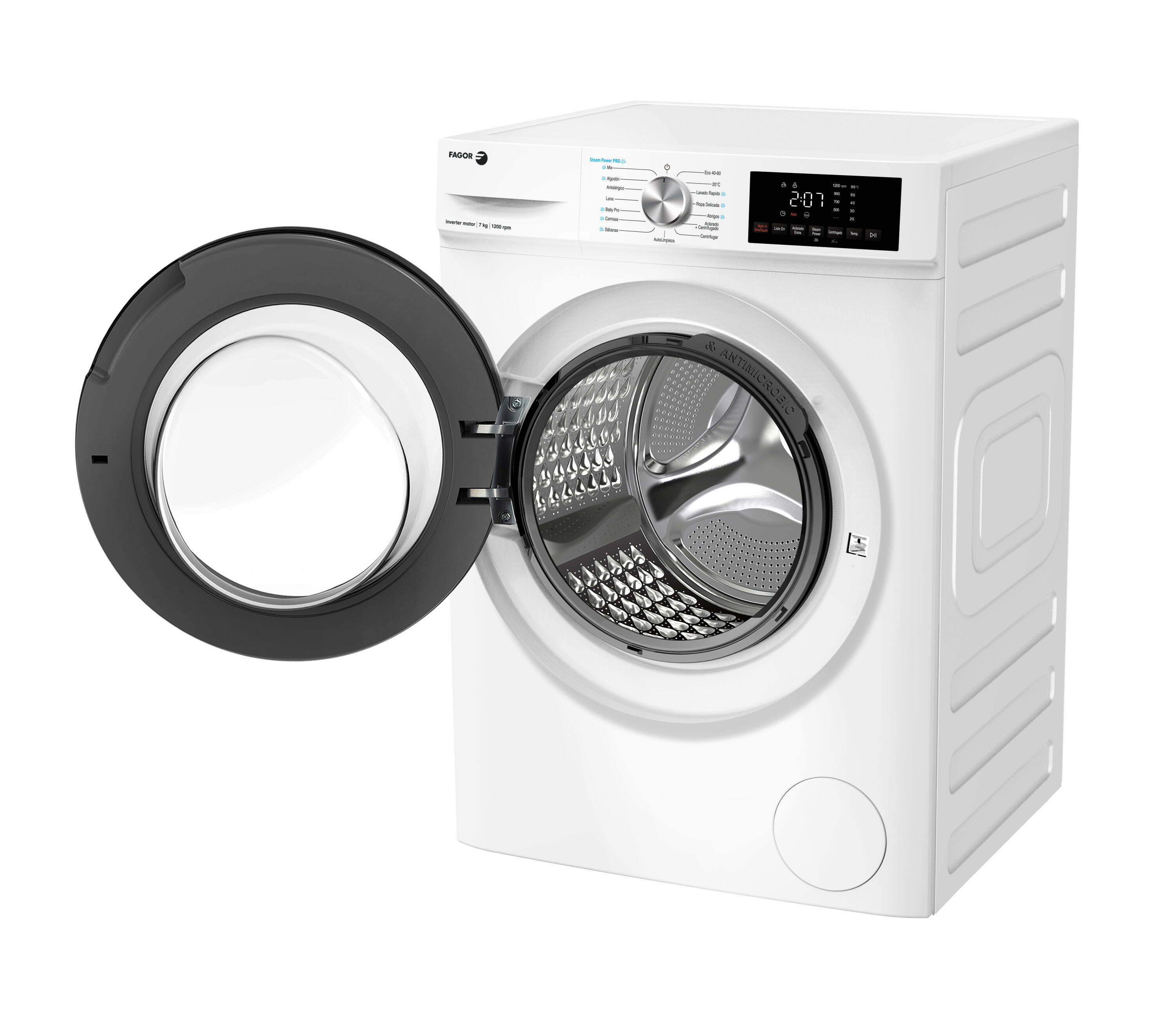 Lavadora FAGOR 5FE-7612 carga frontal 7 Kg 1200 rpm 15 programas clase A blanco - 5