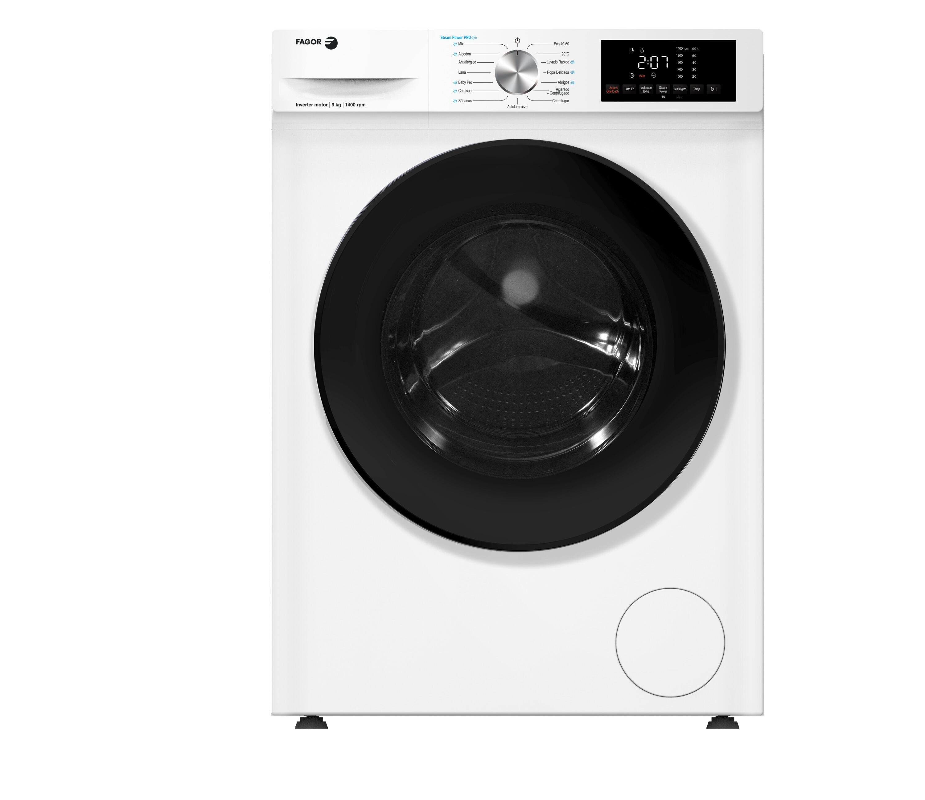 Lavadora fagor 5fe-9614 de 9 kg de capacidad 1400 rpm clase a