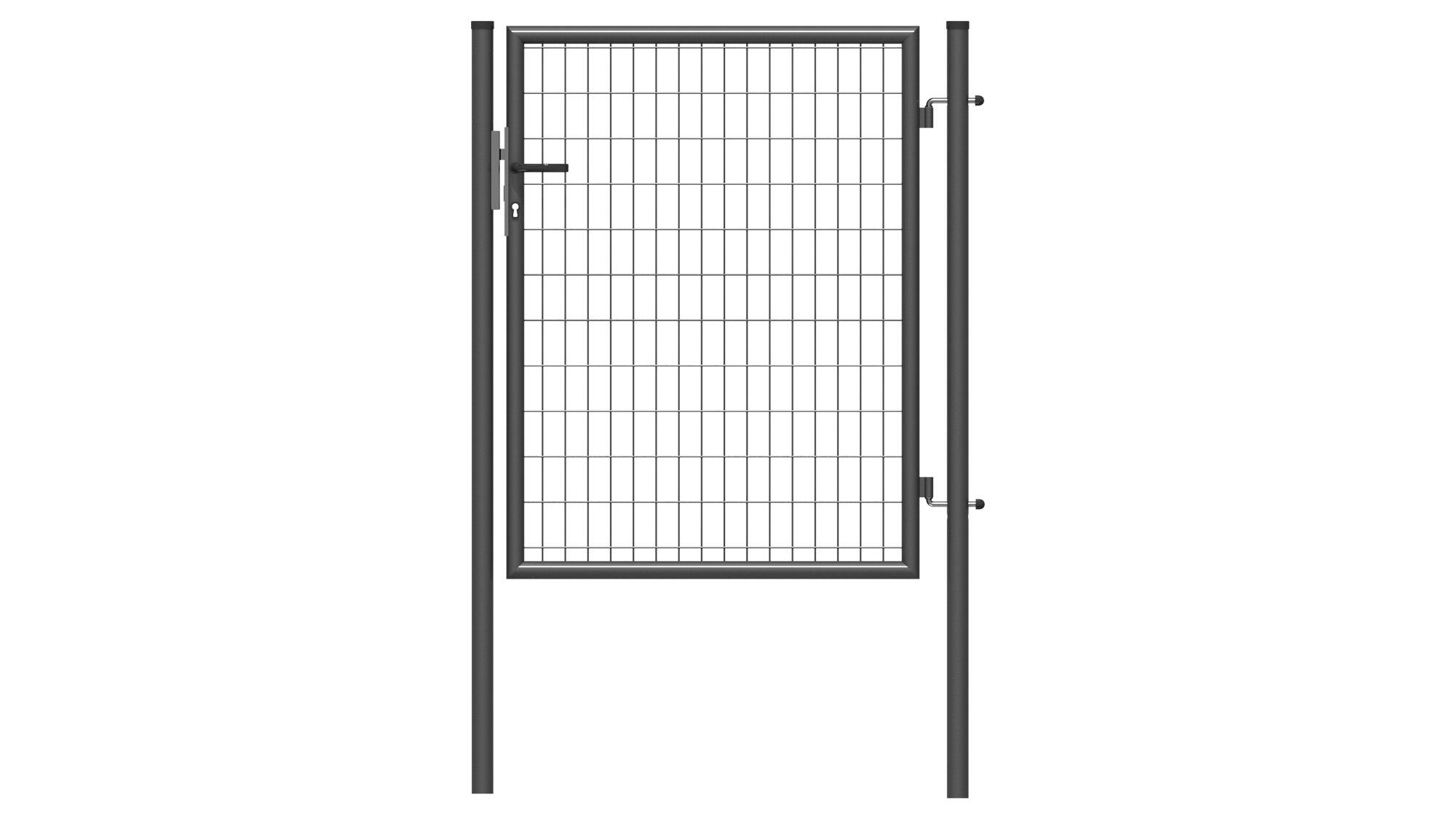 Puerta peatonal mrt de acero gris 100x120 cm