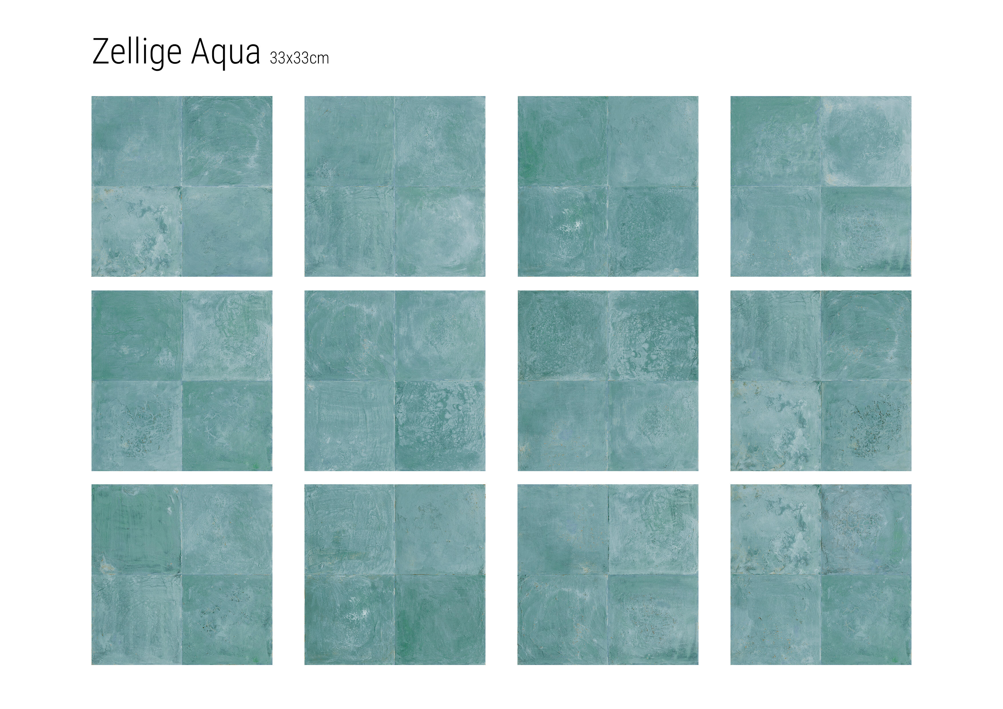 Azulejo piscina porcelánico zellige efecto zellige aqua 33x33 cm c1