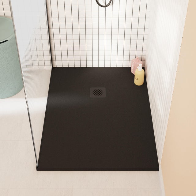 Receveur de douche extraplat, résine, noir l.90 x L.120 cm, Remix