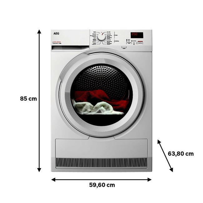 Secadora con bomba de calor AEG TR708L2OZ WH Kg 15 programas