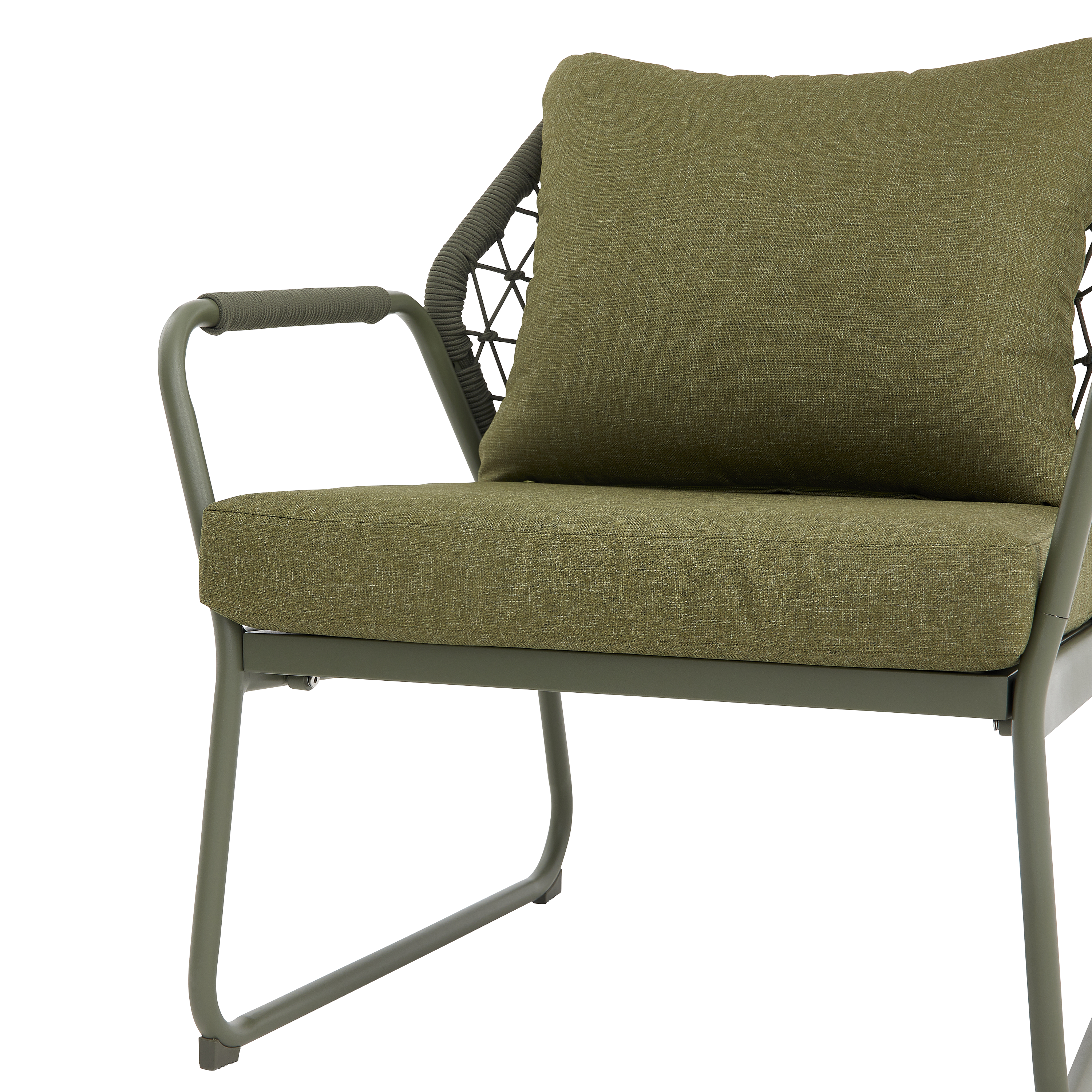 Salon bas de jardin NATERIAL Andros en aluminium/corde vert, 2 personnes - 16