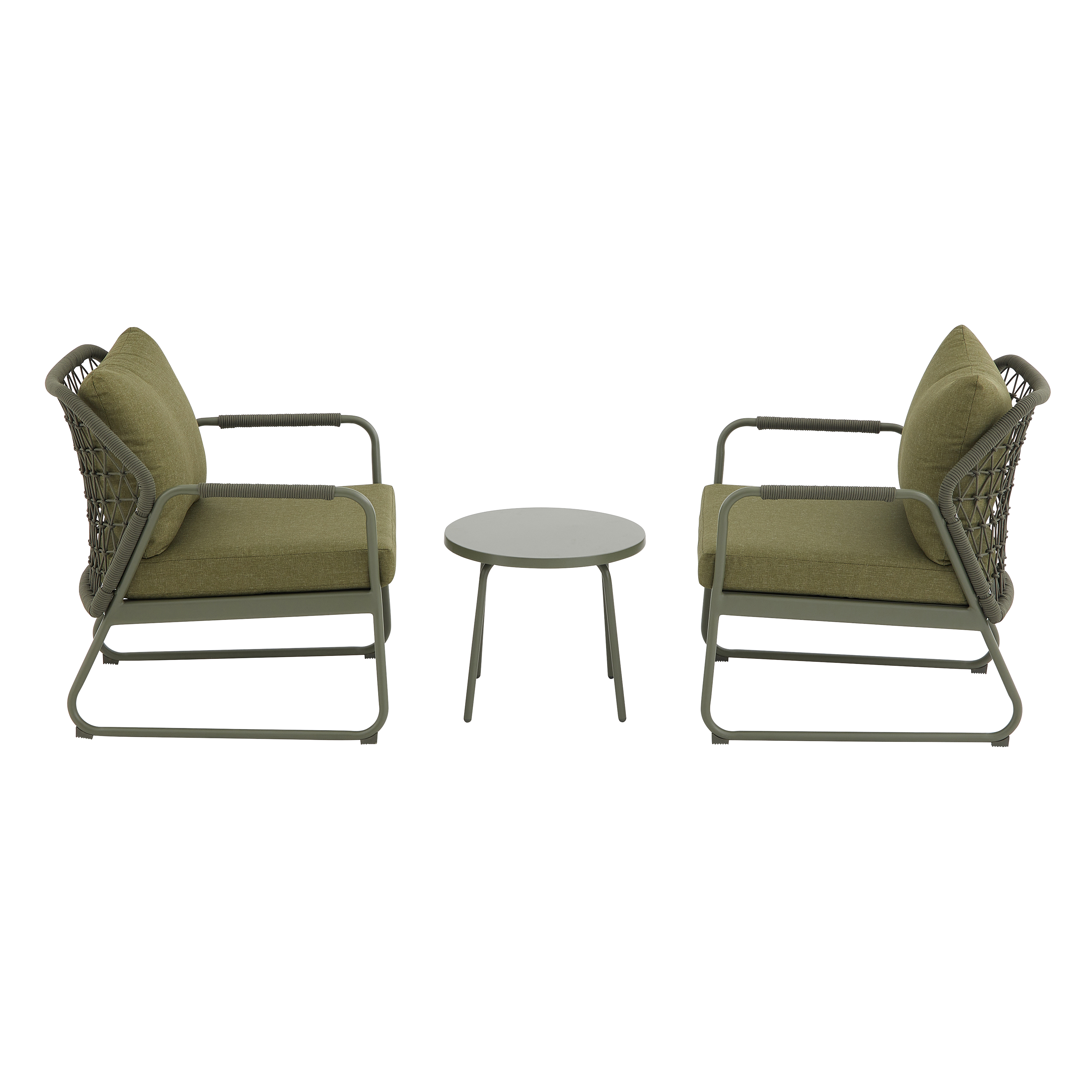 Salon bas de jardin NATERIAL Andros en aluminium/corde vert, 2 personnes - 11