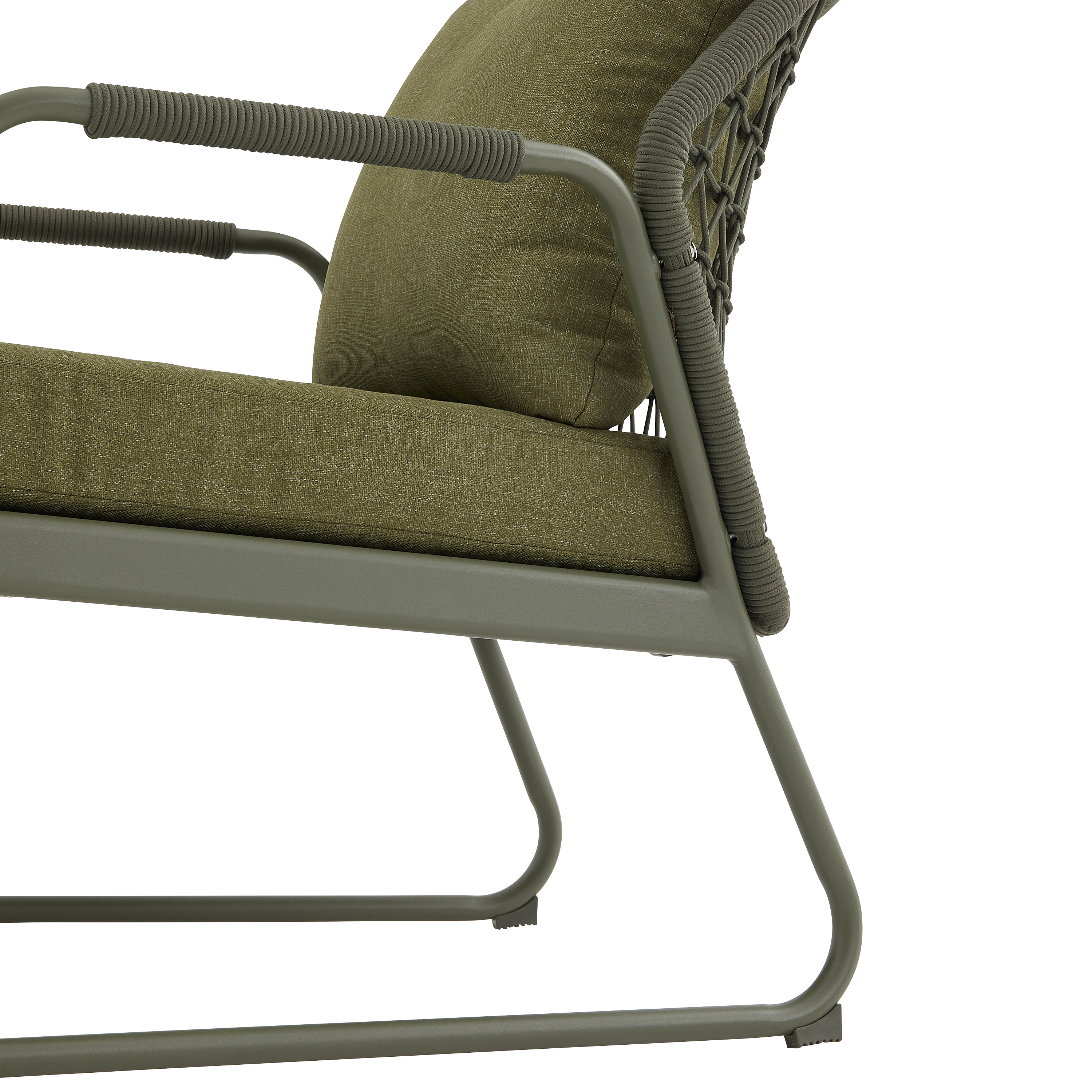 Salon bas de jardin NATERIAL Andros en aluminium/corde vert, 2 personnes - 15