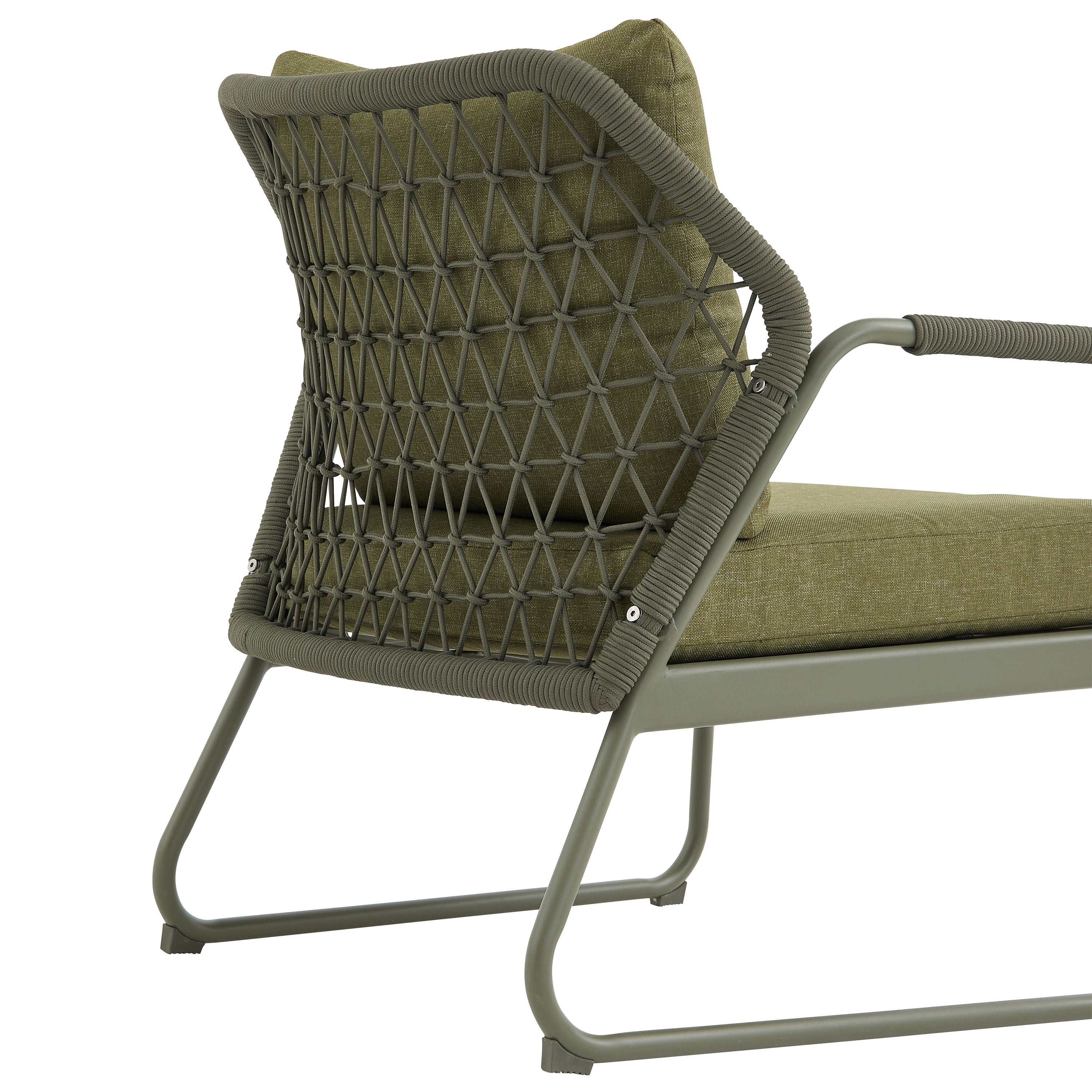 Salon bas de jardin NATERIAL Andros en aluminium/corde vert, 2 personnes - 13