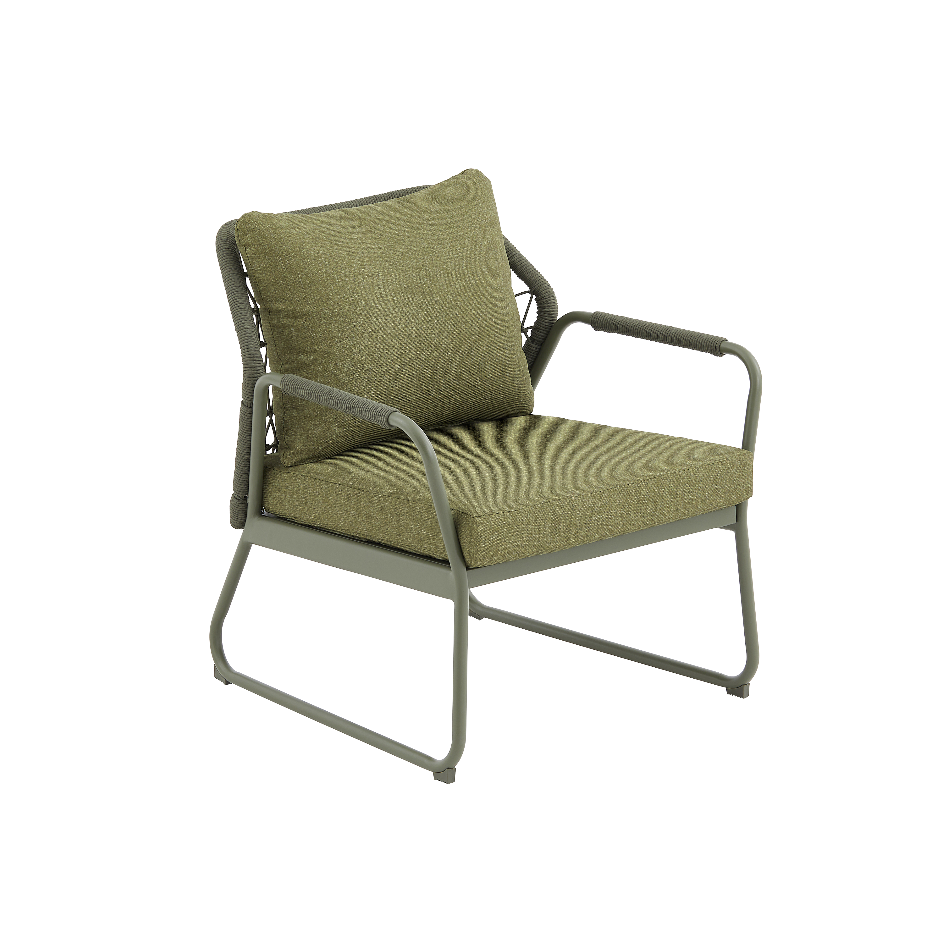 Salon bas de jardin NATERIAL Andros en aluminium/corde vert, 2 personnes - 12