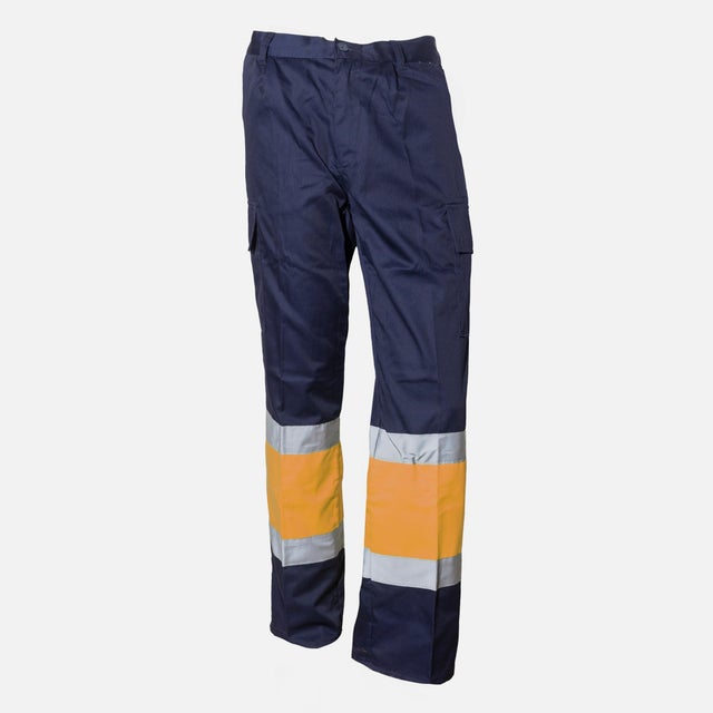 PANTALON MULTIBOLSILLO ALTA VISIBILIDAD AZUL NARANJA TALLA XL VELILLA SERIE 303003