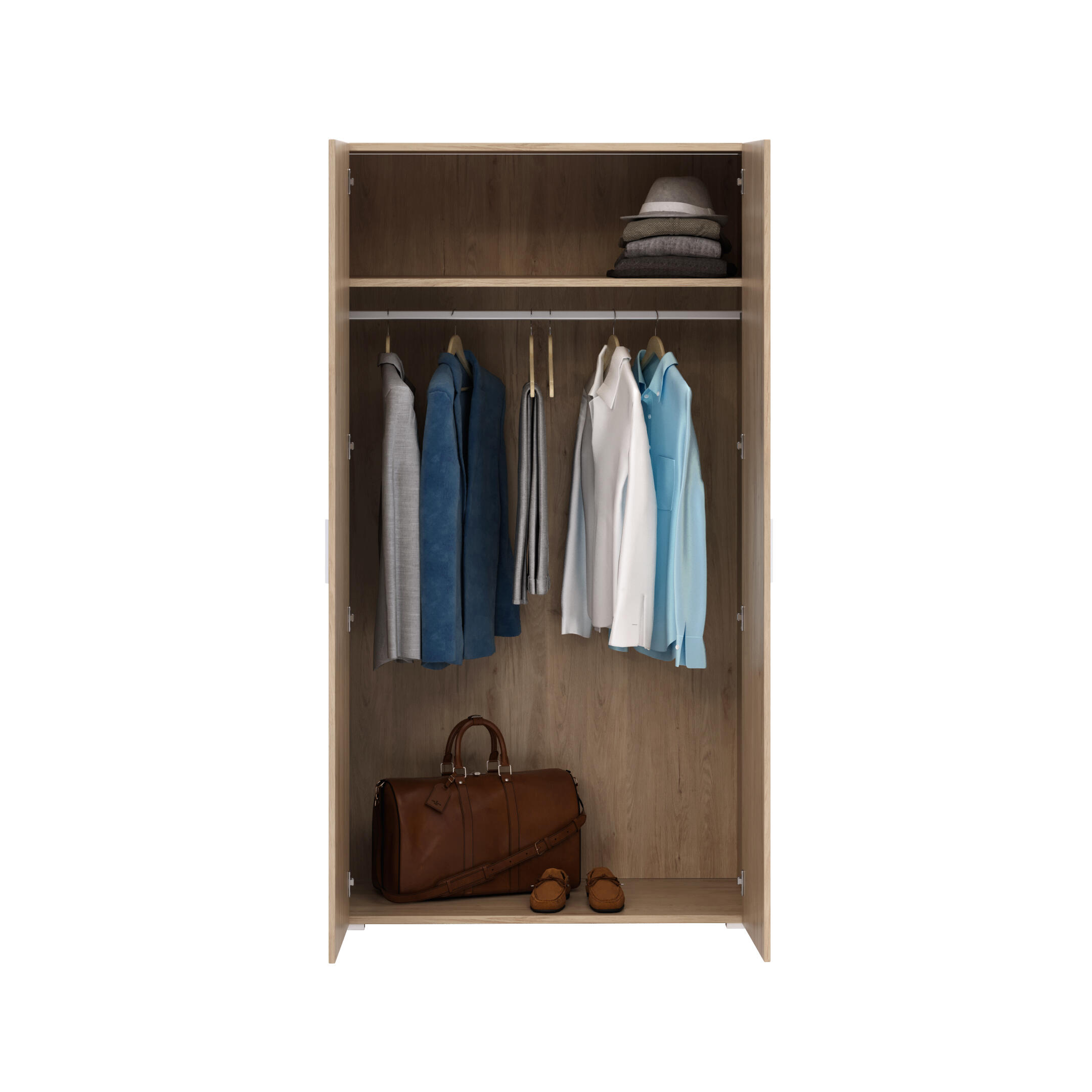 Roupeiro 2 portas carvalho 104x191x53 cm One - 4