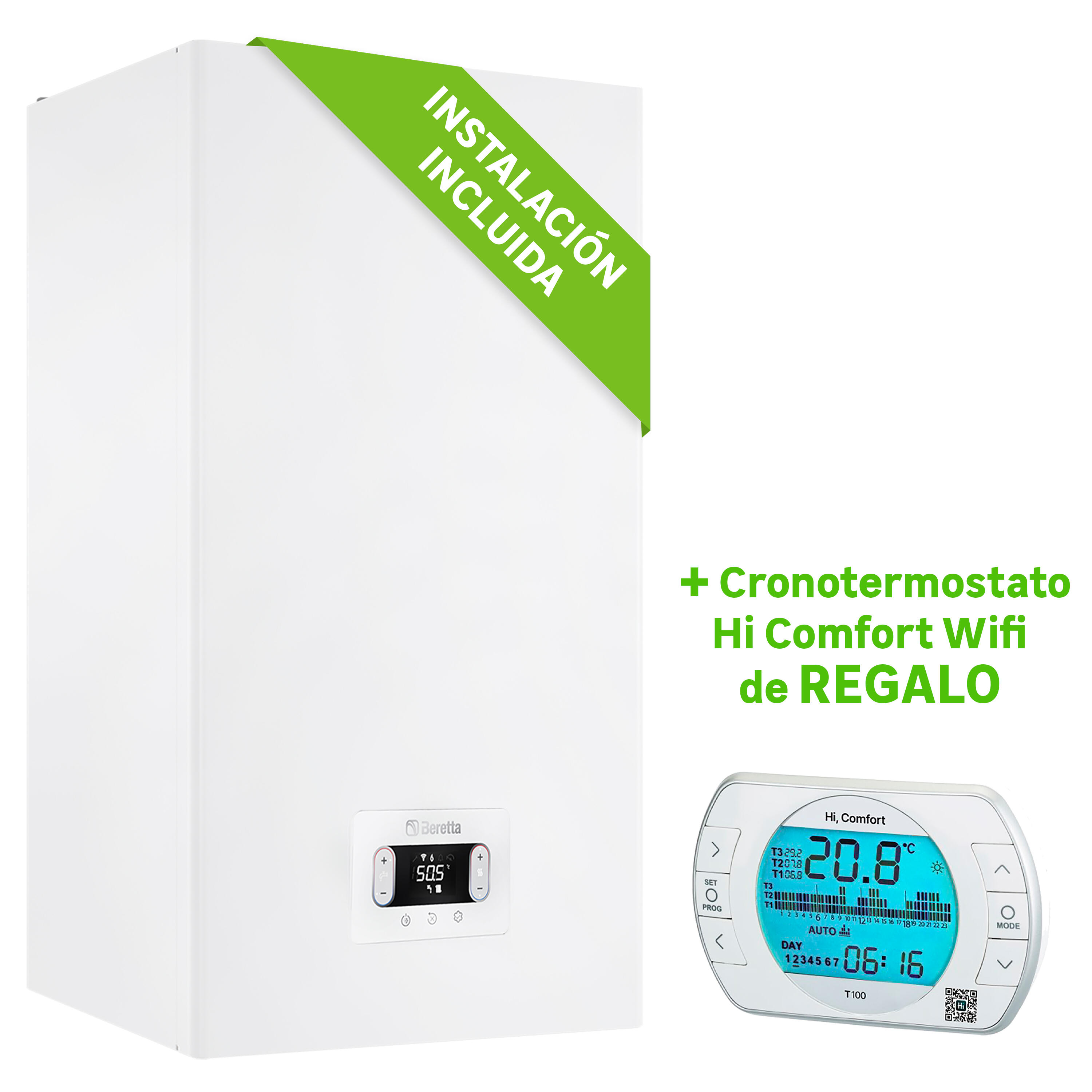 Caldera de condensación gas natural beretta 30kw instalación incluida