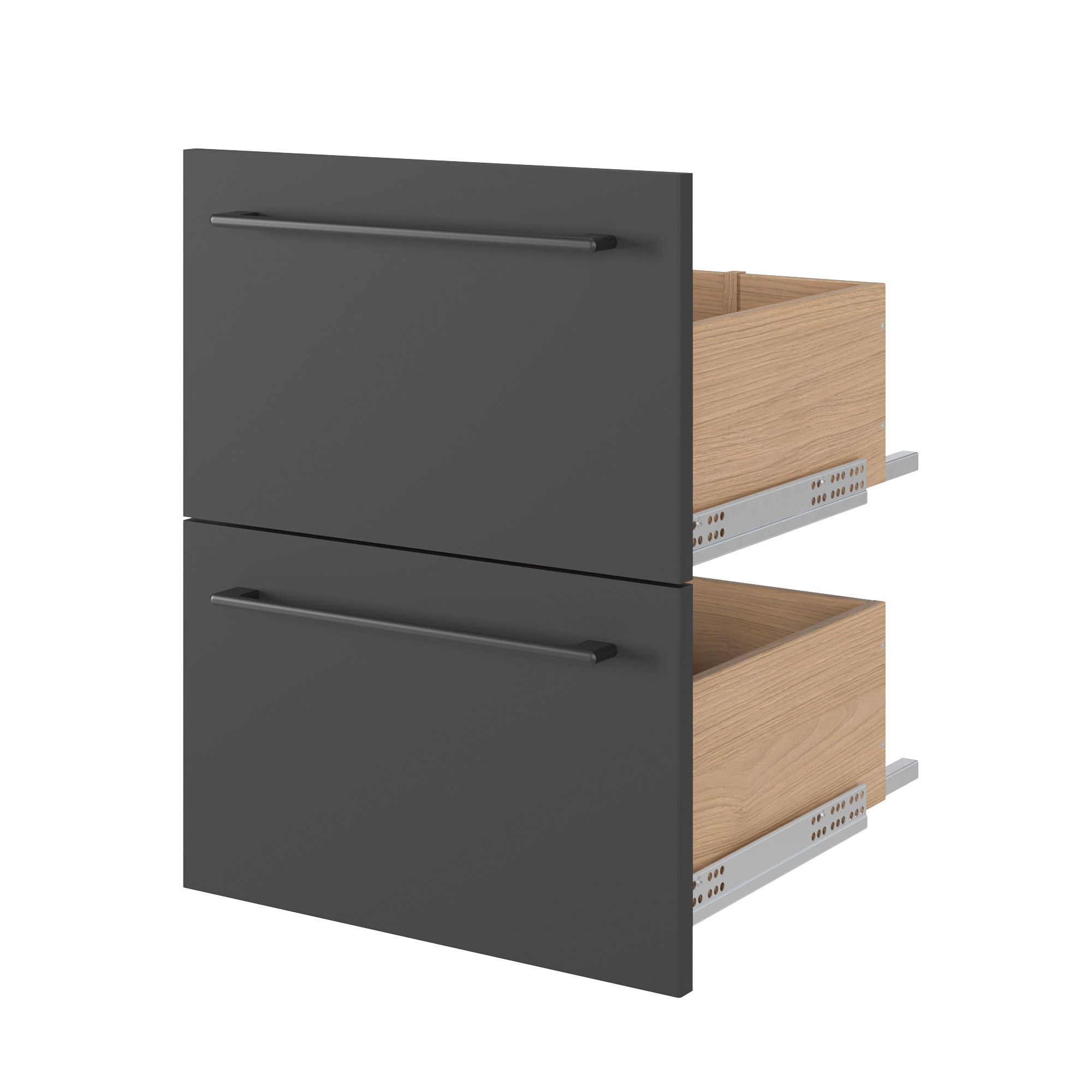 Columna de baño remix 2 cajones negro de 60x28.5x46cm