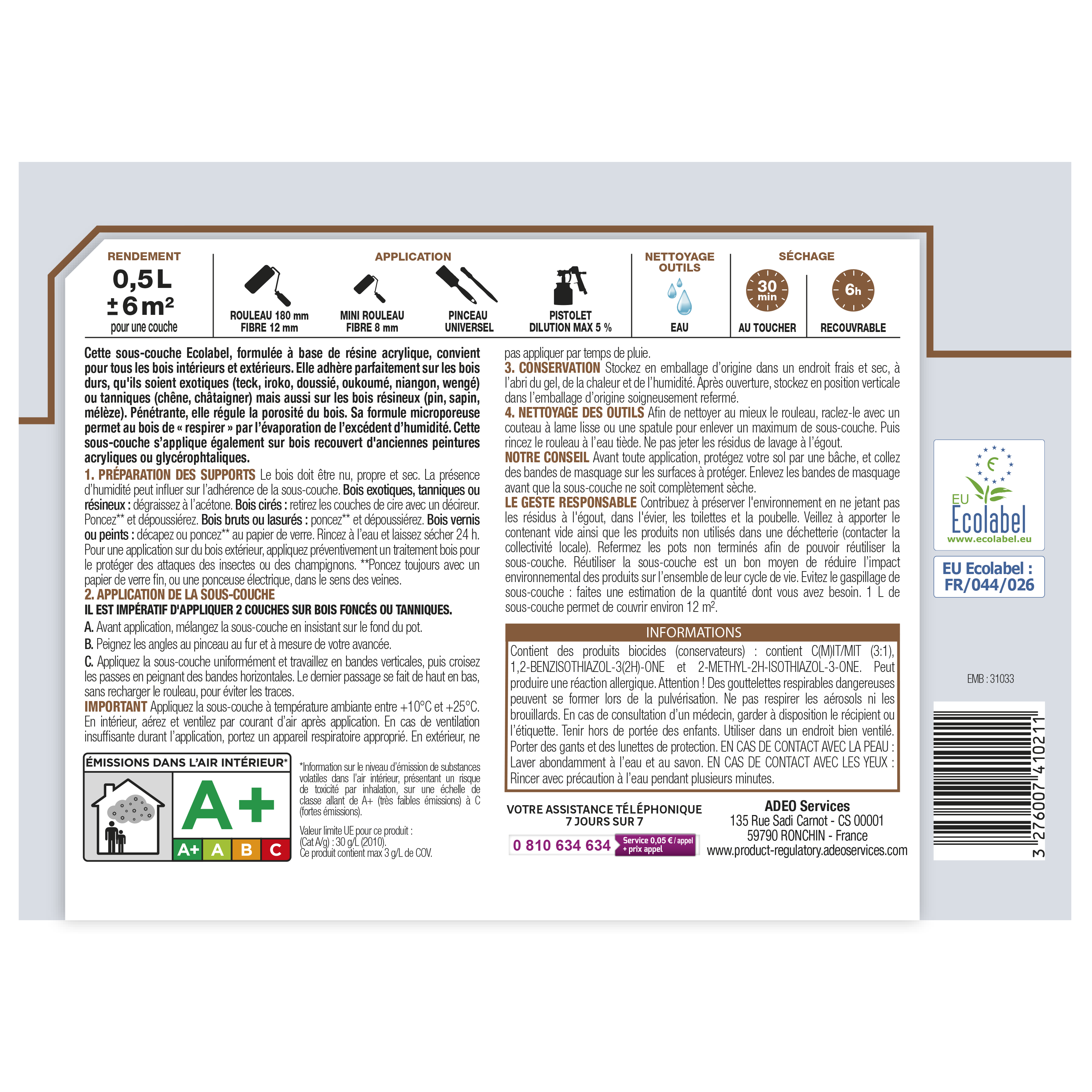 Sous-couche bois LUXENS blanc 0.5 L - 4