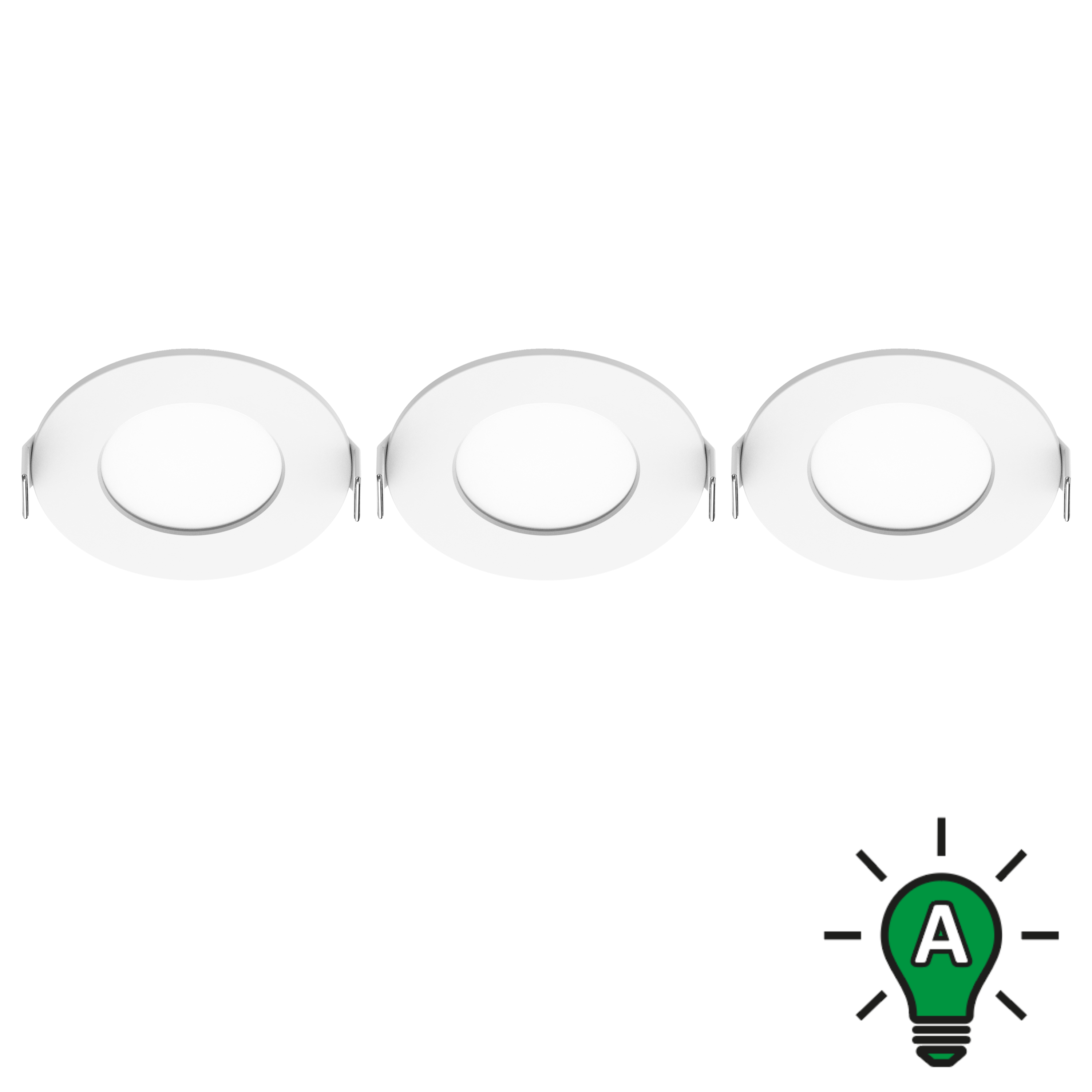 Lot de 3 spots à fixer LED Extraflat Classe A, blanc neutre, rond blanc INSPIRE - 8