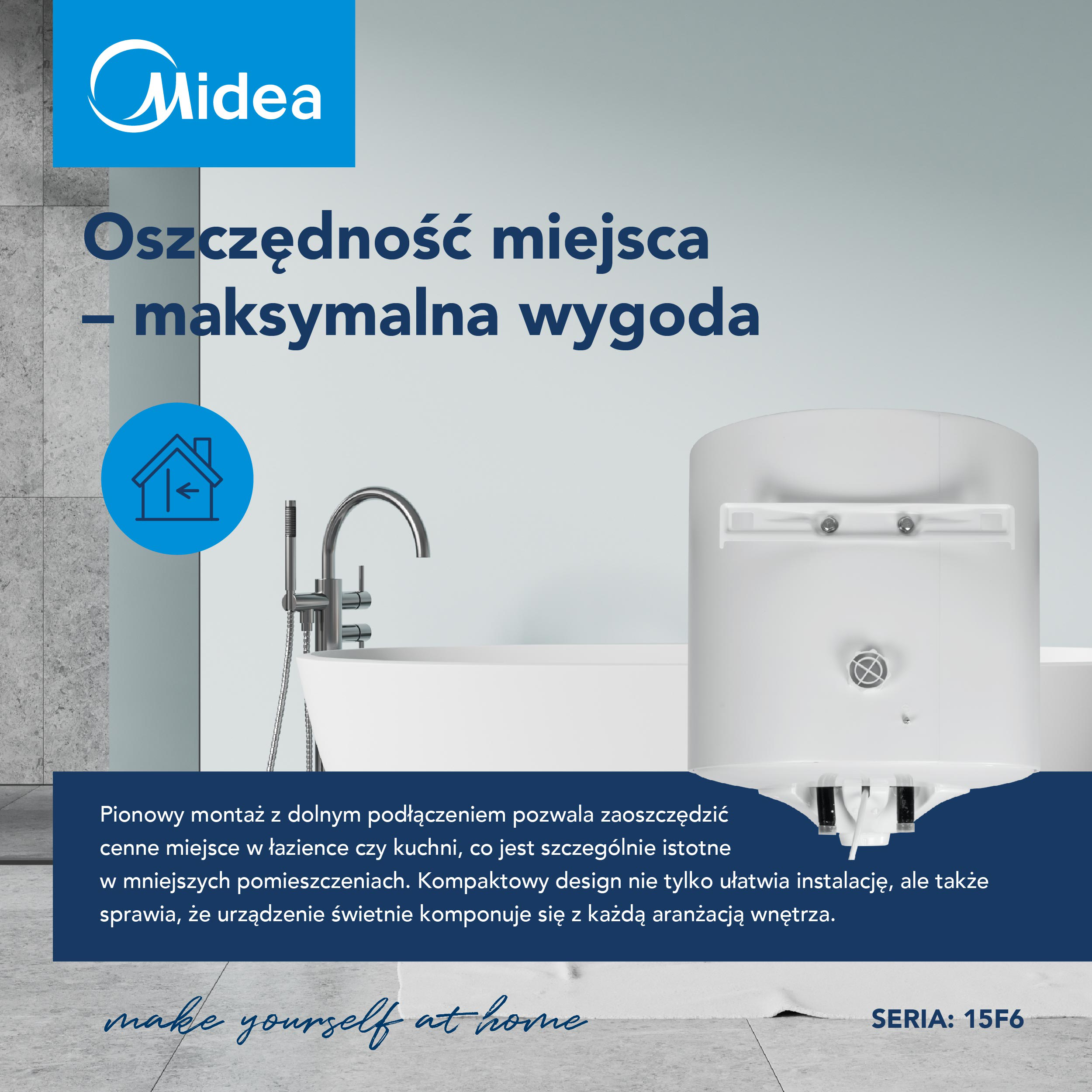 Elektryczny akumulacyjny podgrzewacz wody  50 l MIDEA - 14