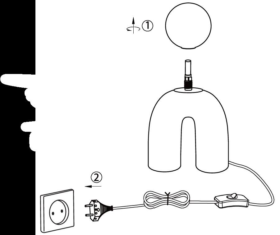 Lampe Pop u, céramique, vert, H.28.5 cm, G9 - 6