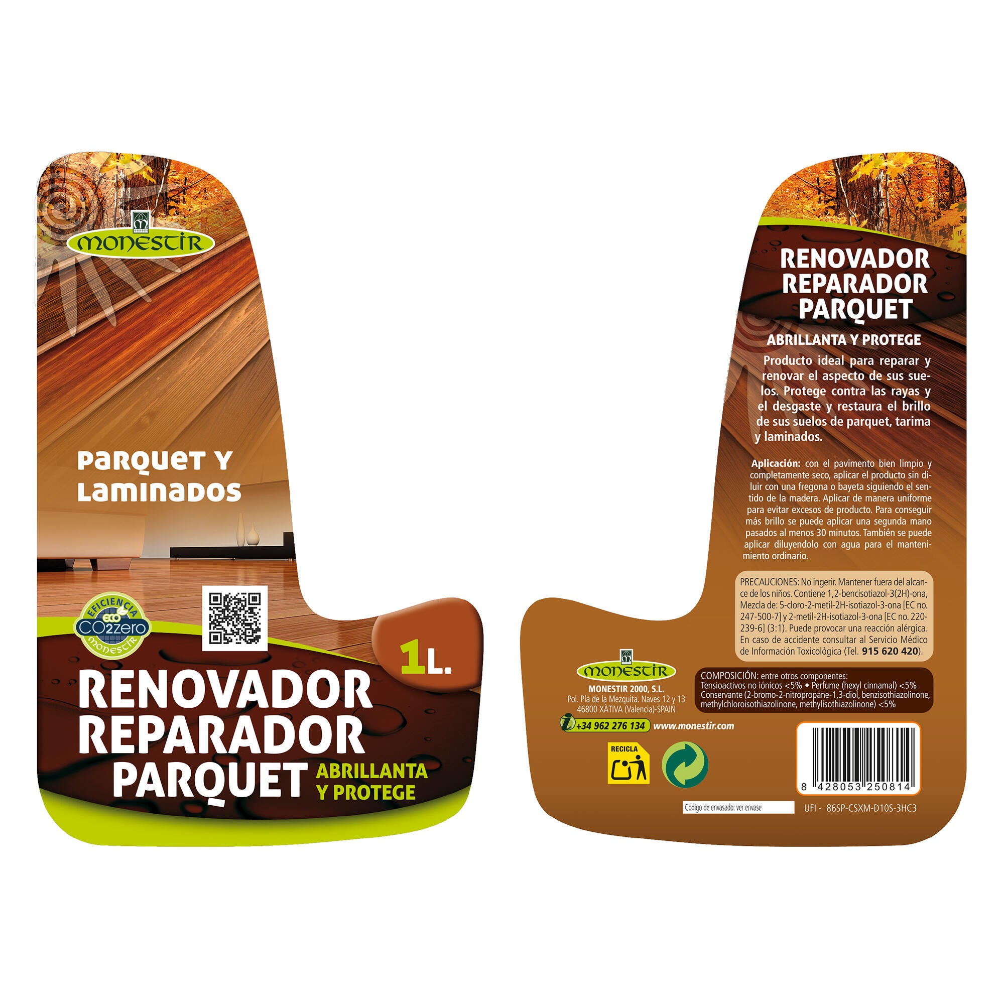 Renovador para suelos de parquet, tarimas, láminados MONESTIR 1L marrón - 5