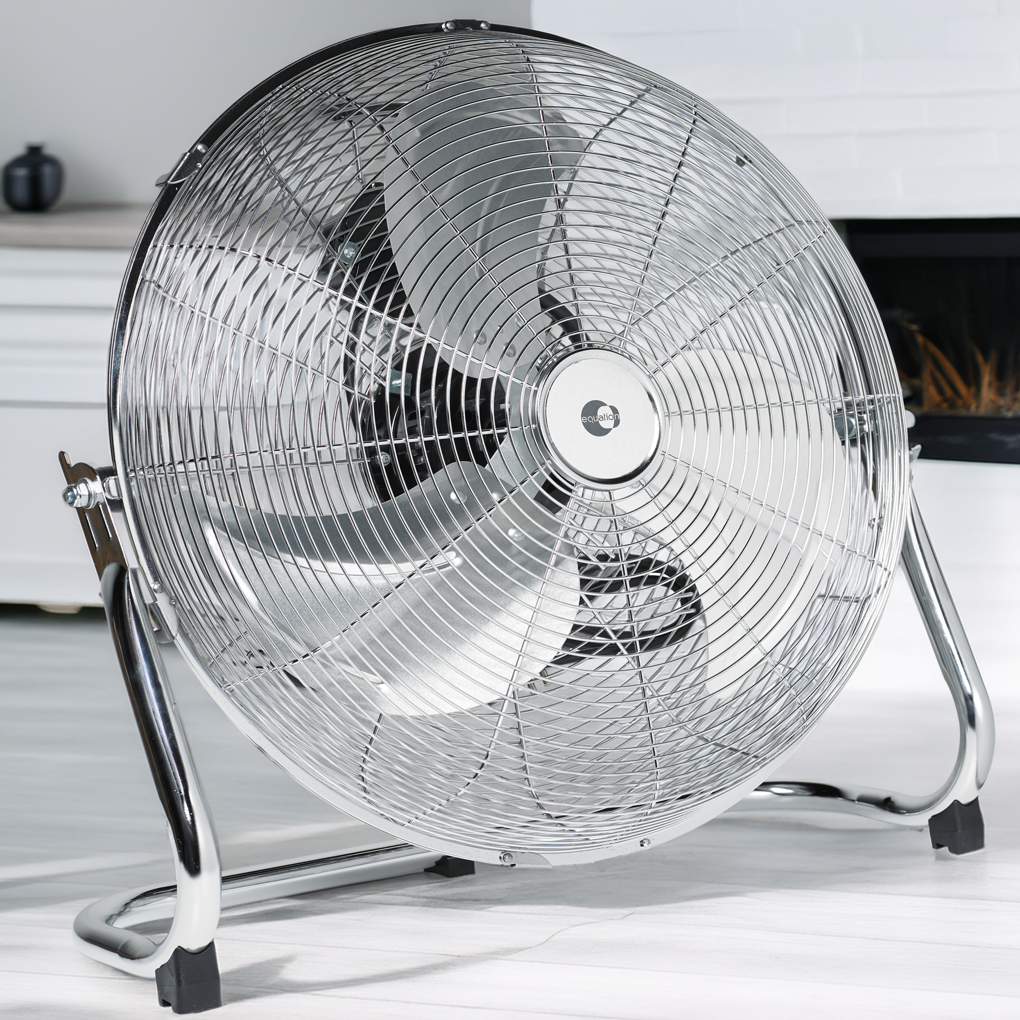 Wentylator podłogowy cyrkulacyjny bębnowy 45 cm M4AGEQ01 120W inox Equation - 0
