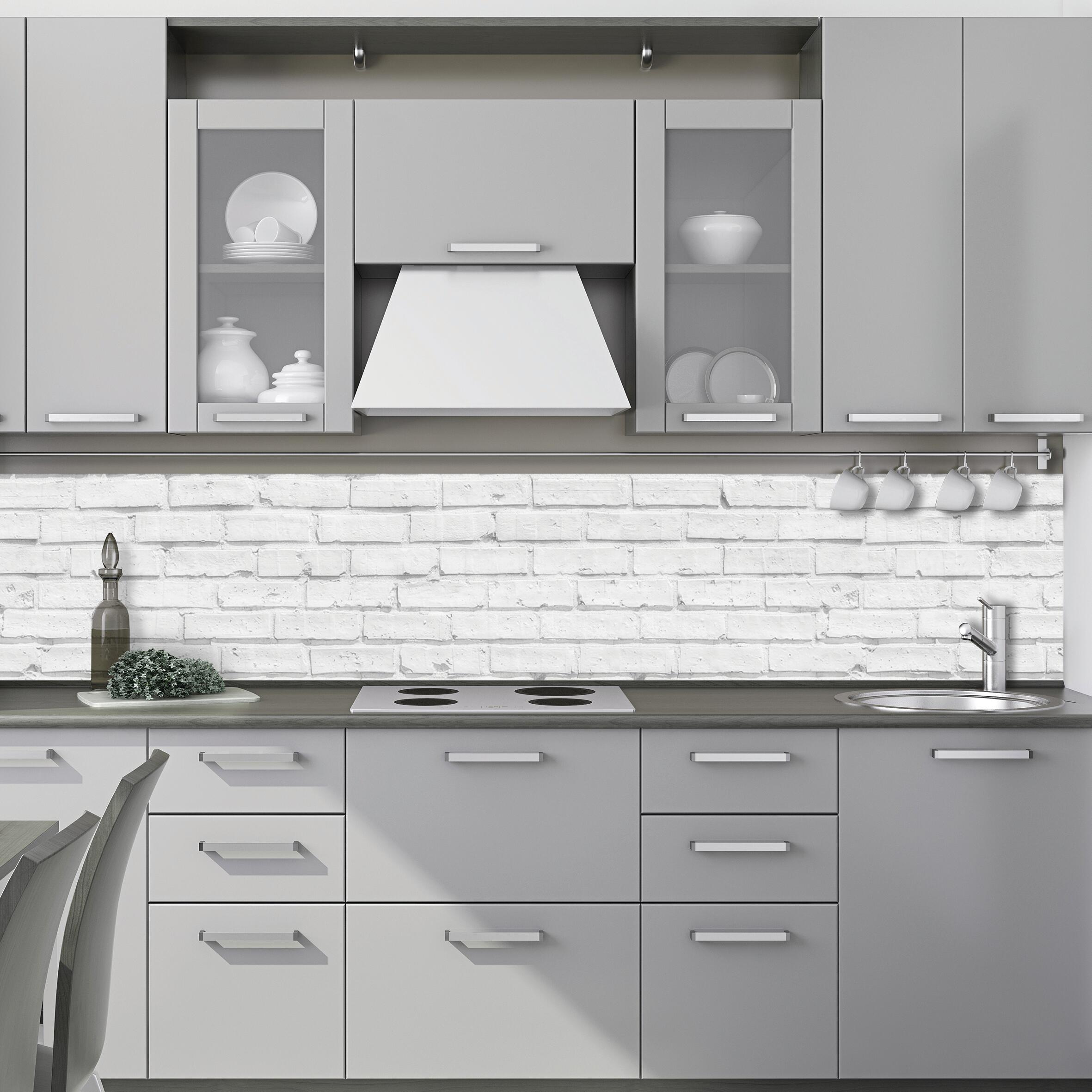 Sticker paraschizzi adesivo Backsplash briks 45x180 cm bianco - 2