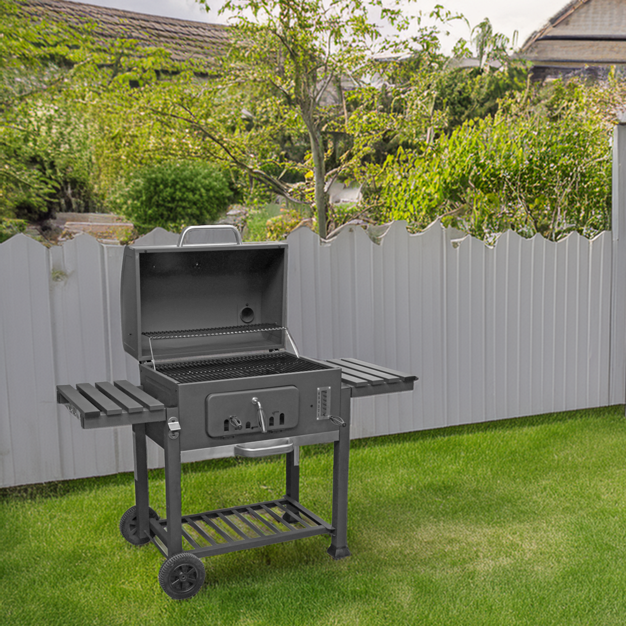 Grill węglowy 71x46 cm Angular z żeliwnym rusztem Activa - 1