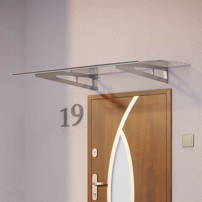 Daszek nad drzwi prosty 150 x 90 cm srebrny Artens