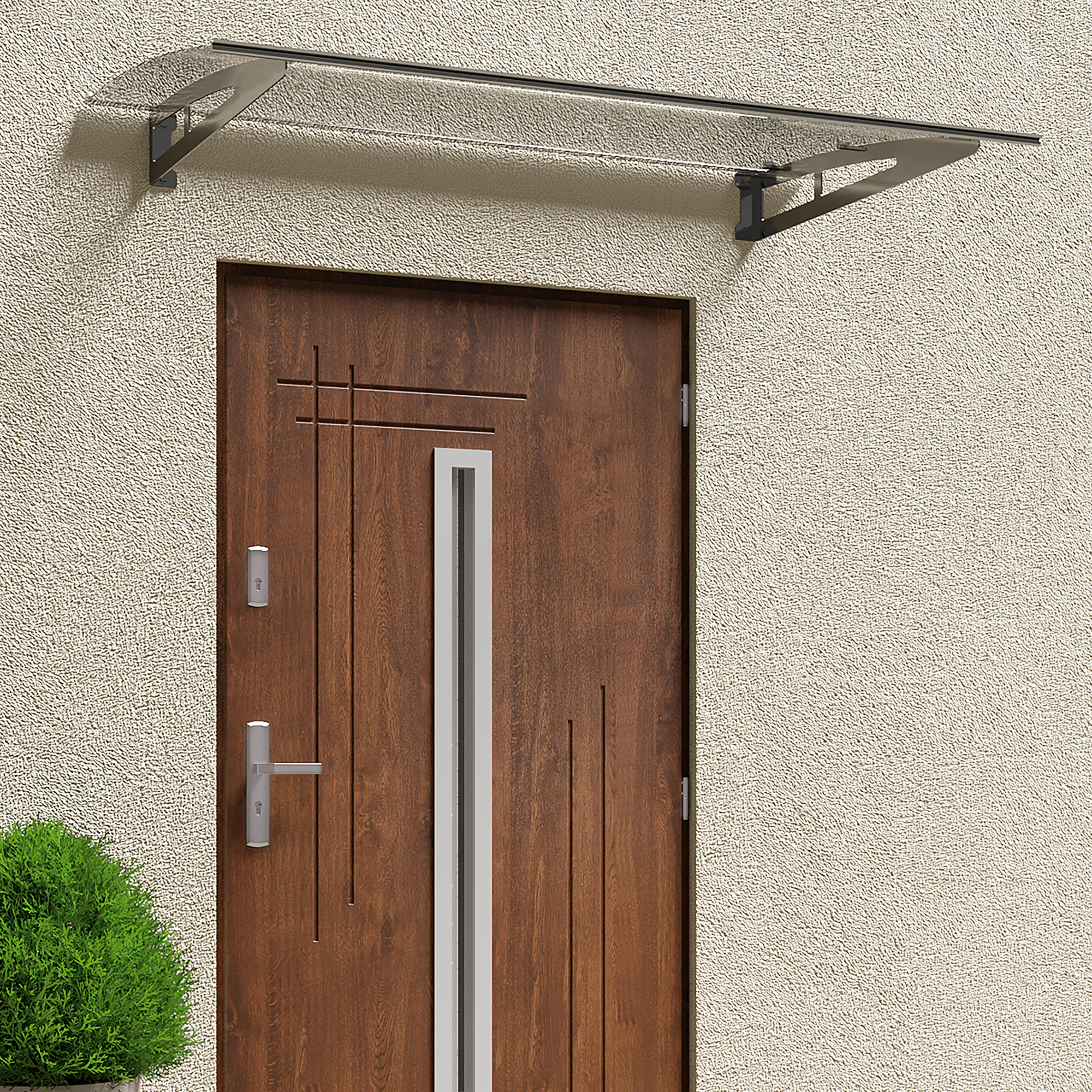 Daszek nad drzwi prosty 150 x 90 cm srebrny Artens - 0