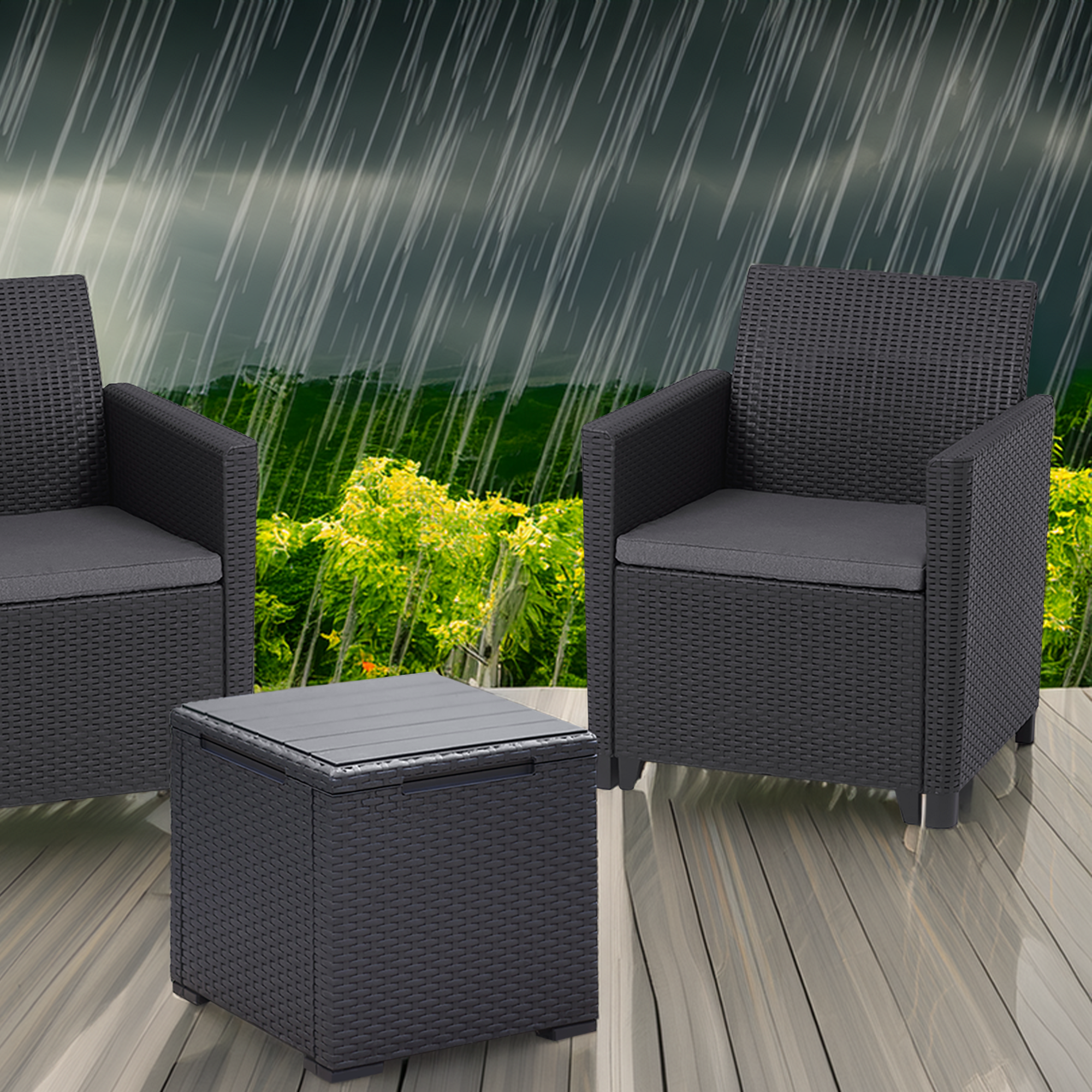 Meble ogrodowe Marie zestaw antracytowe Keter - 3