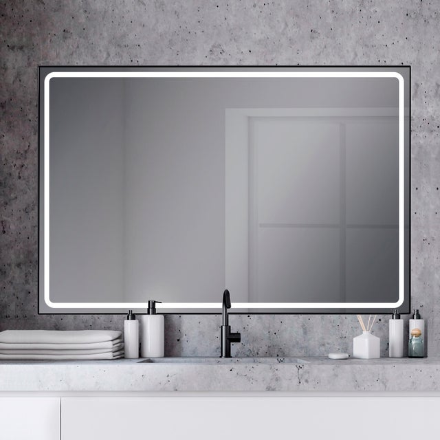 Espejo de baño con luz LED  Emin Negro 60x80cm