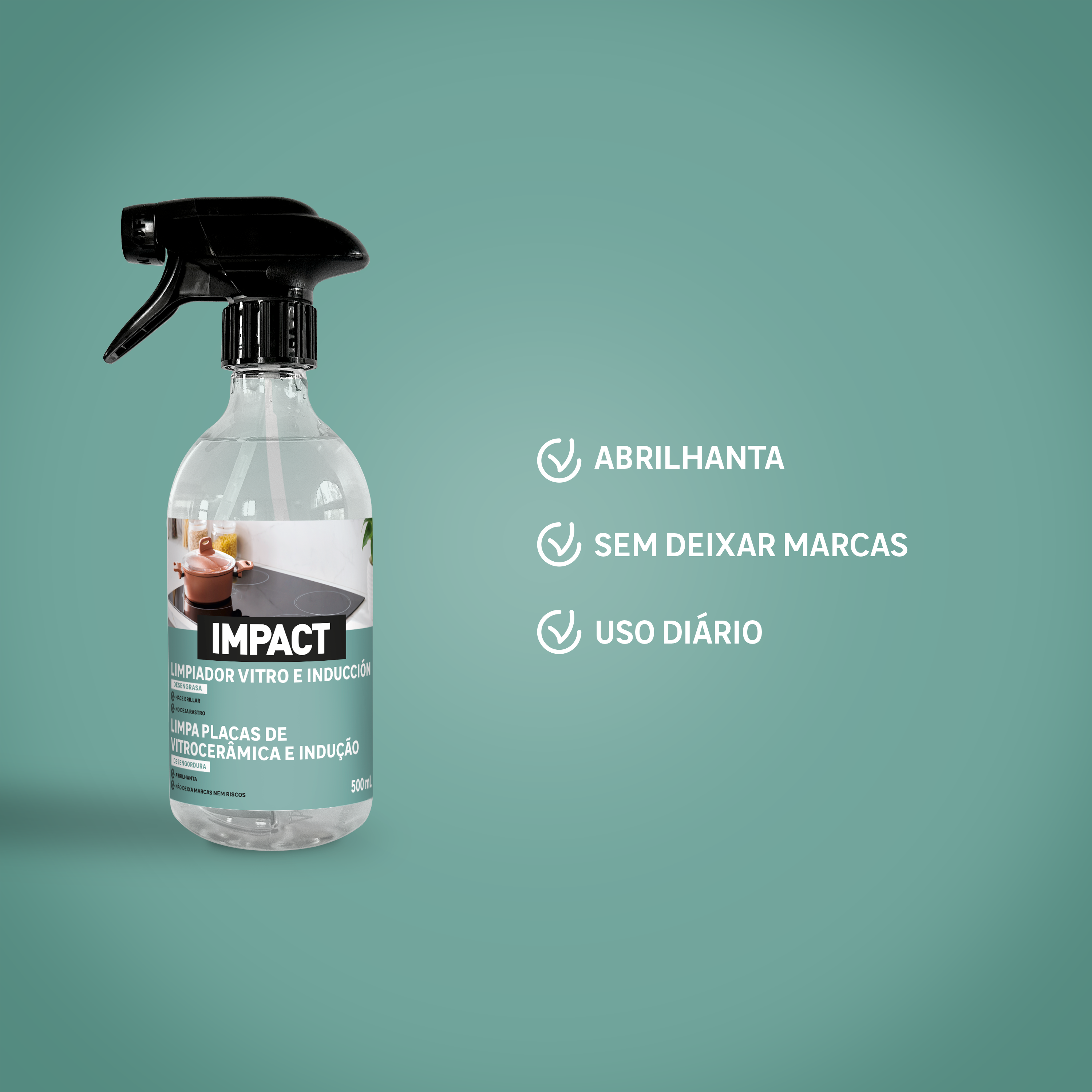 Spray limpeza placas indução e vitroceramica 500 ml Impact - 3