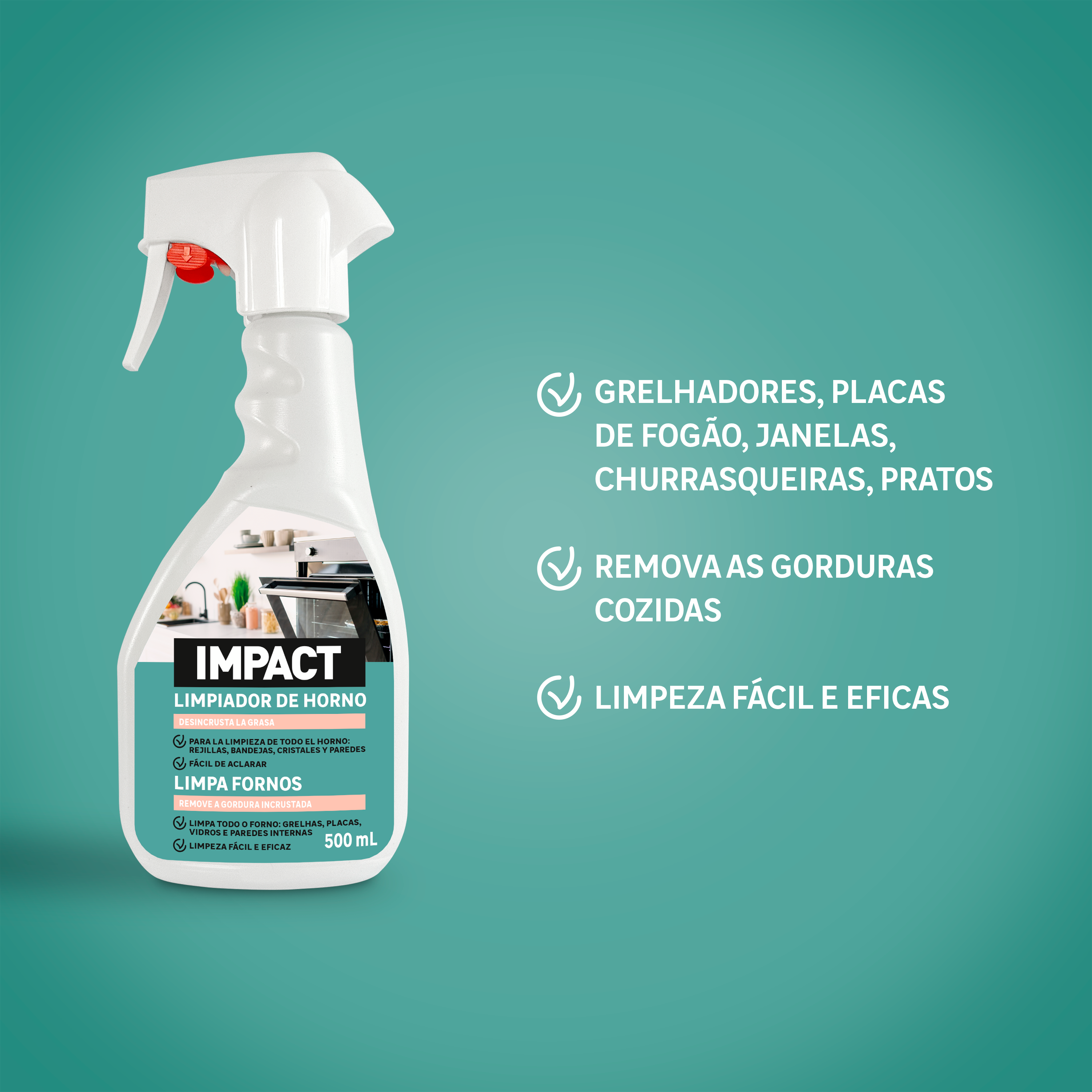 Limpa fornos e grelhas 500 ml Impact - 4